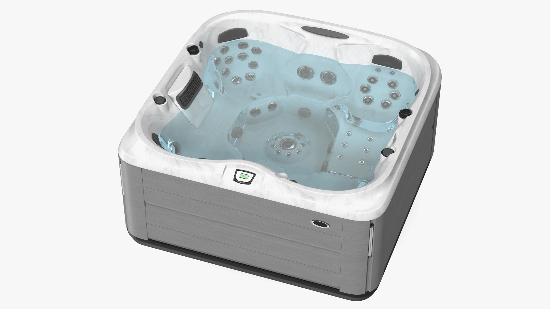 Large Hot Tub with Water 3D model