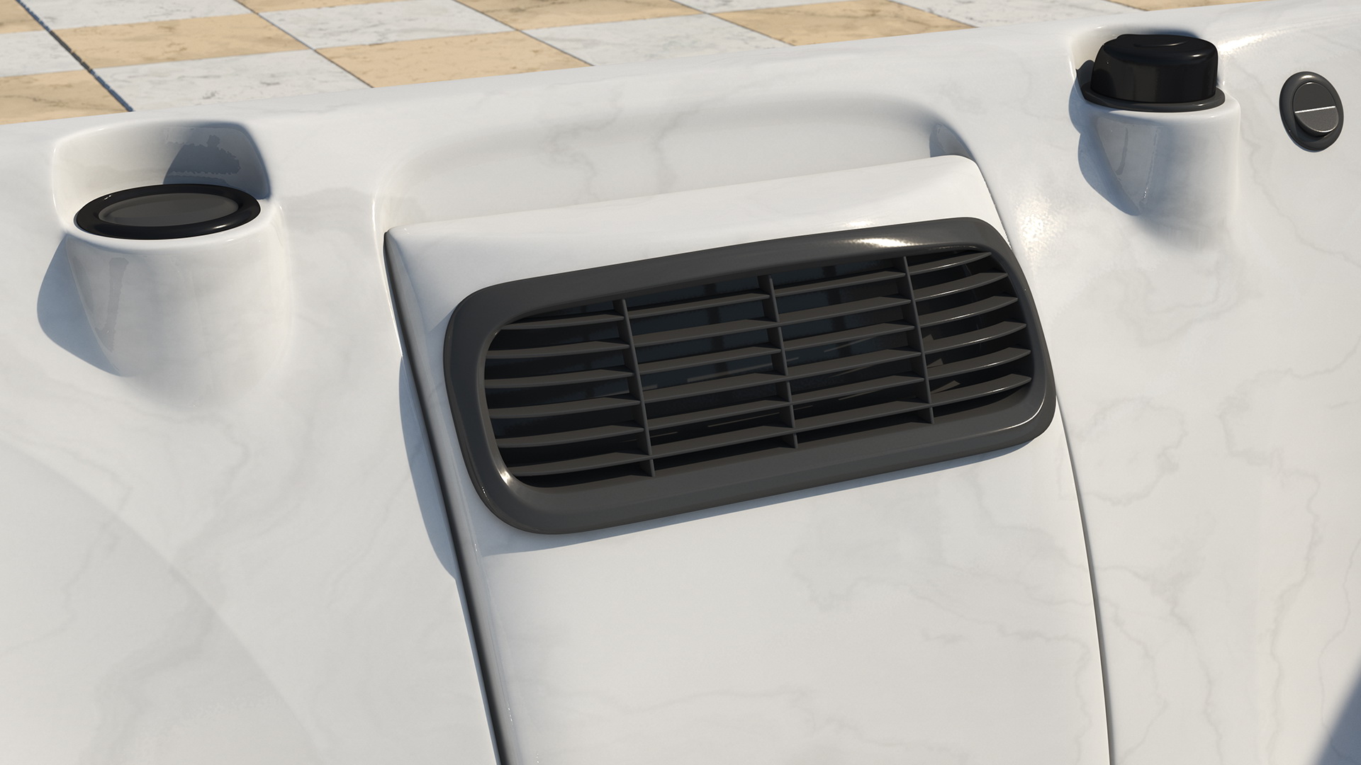 Large Hot Tub with Water 3D model
