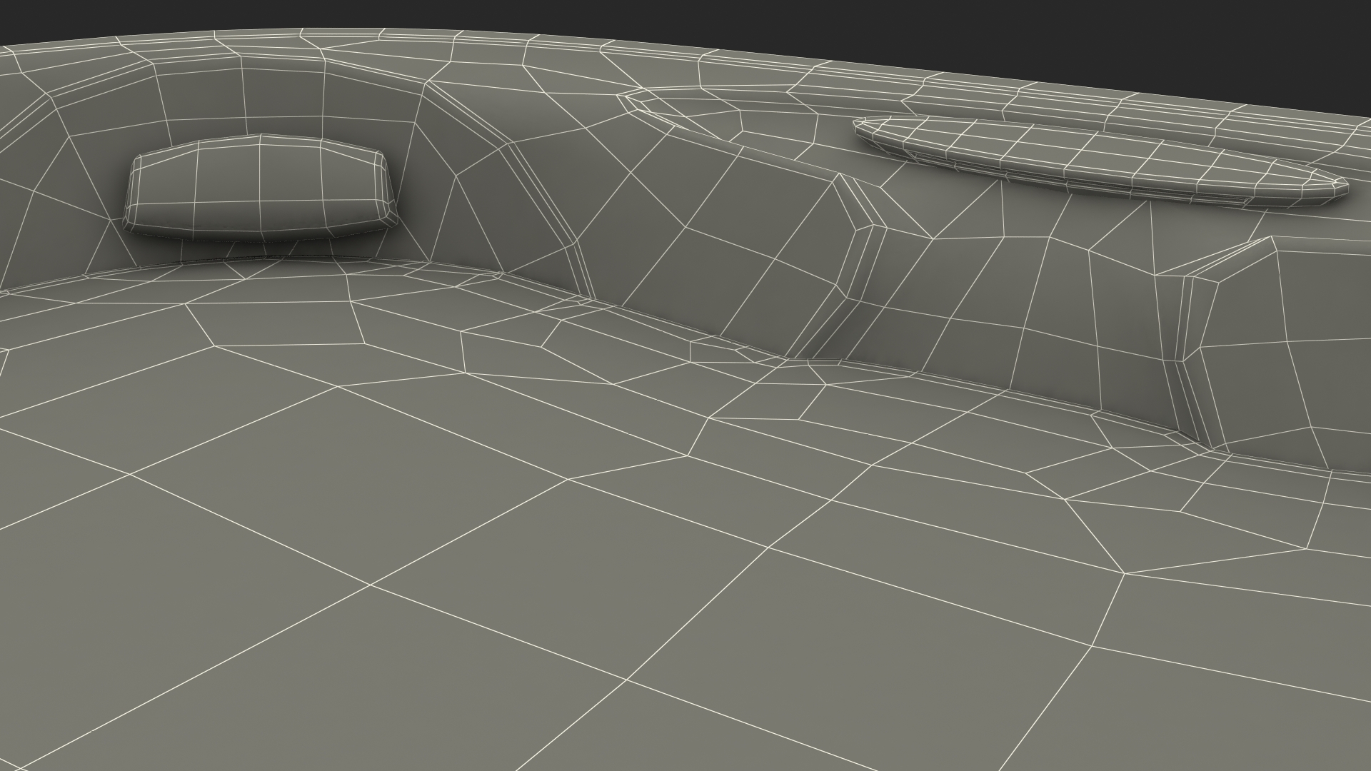 Large Hot Tub with Water 3D model
