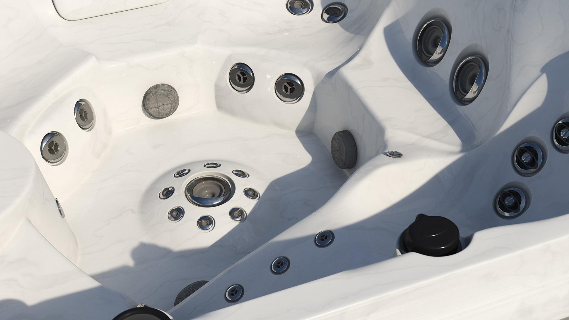 Large Hot Tub with Water 3D model