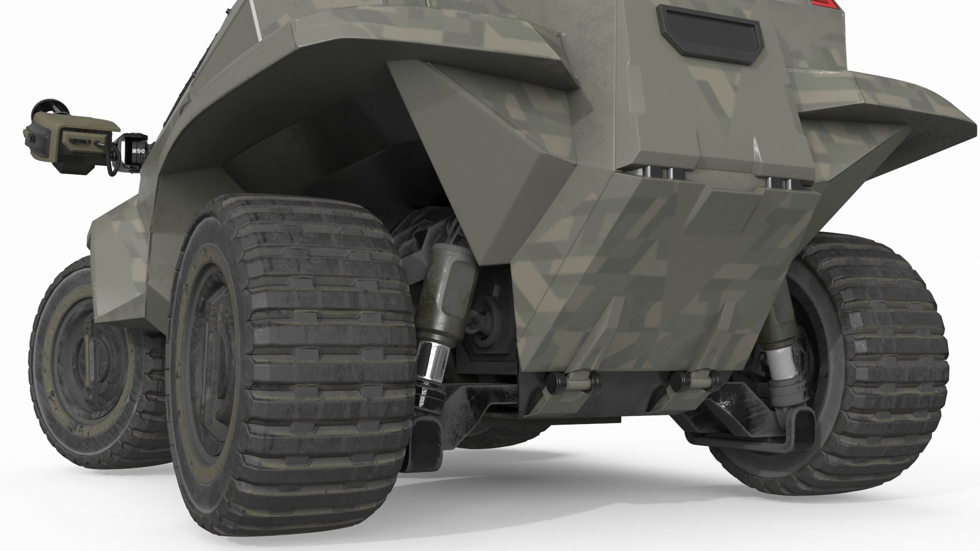 3D Futuristic Military Vehicle Khaki Color Rigged