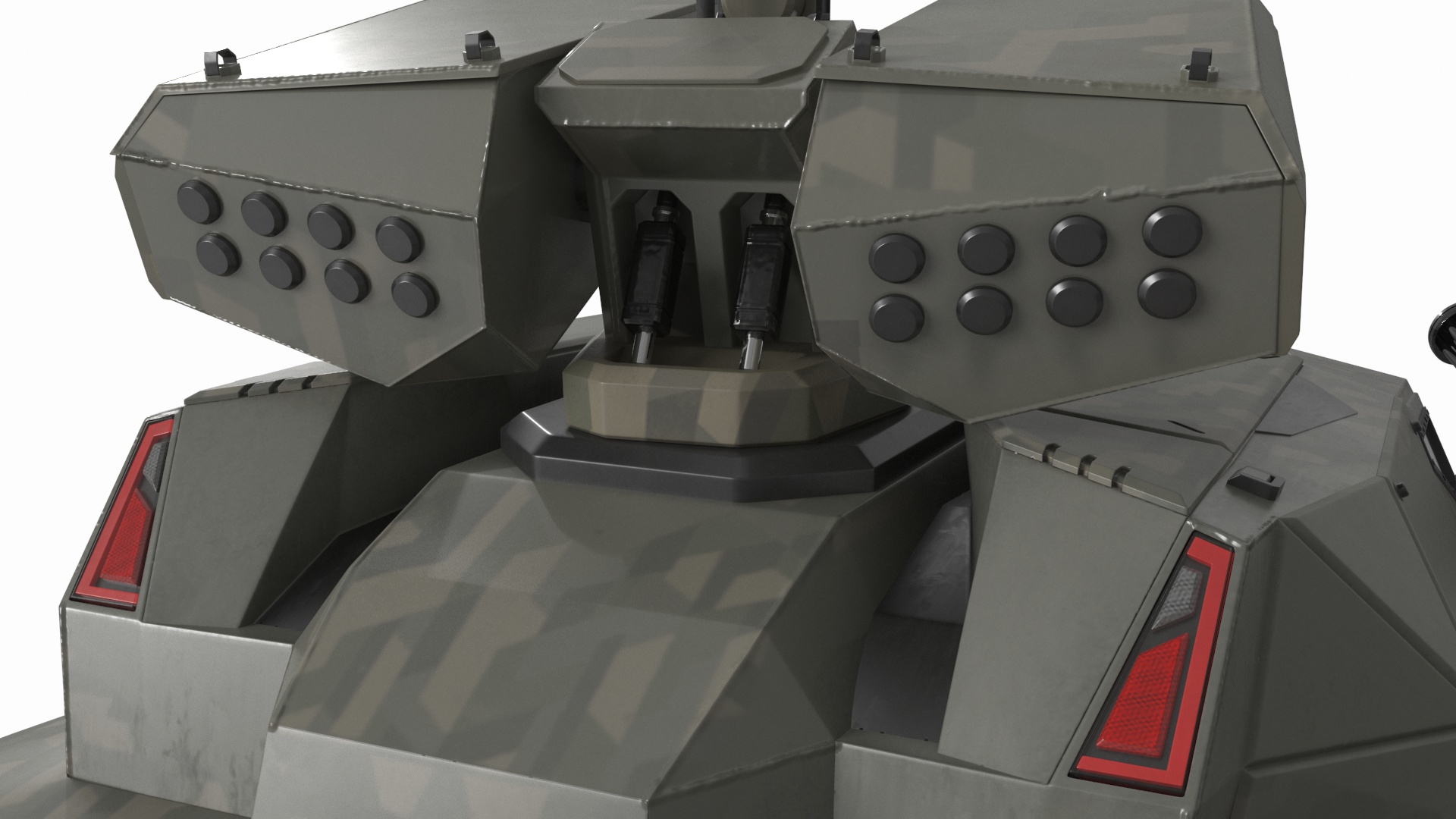 3D Futuristic Military Vehicle Khaki Color Rigged