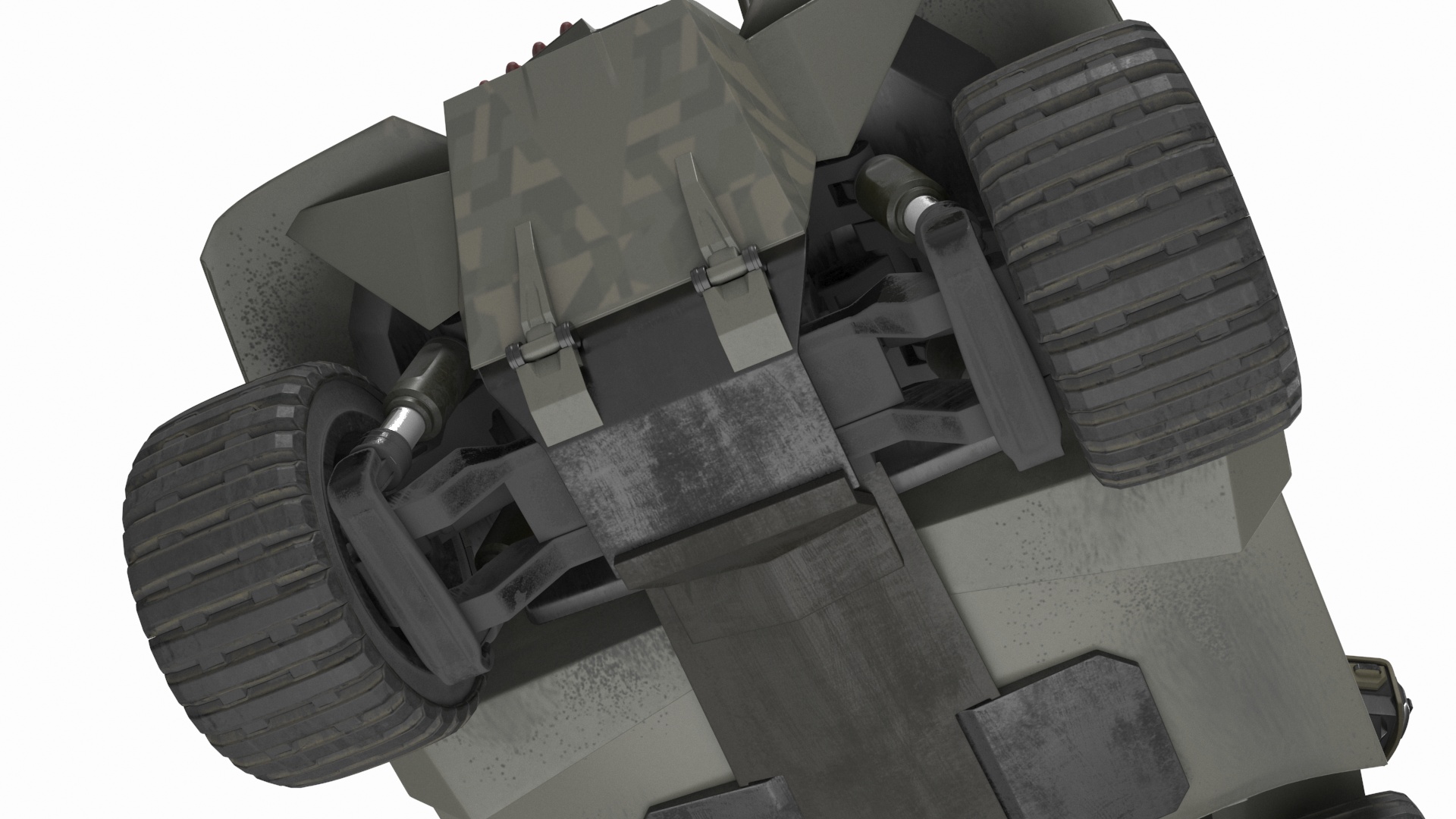 3D Futuristic Military Vehicle Khaki Color Rigged