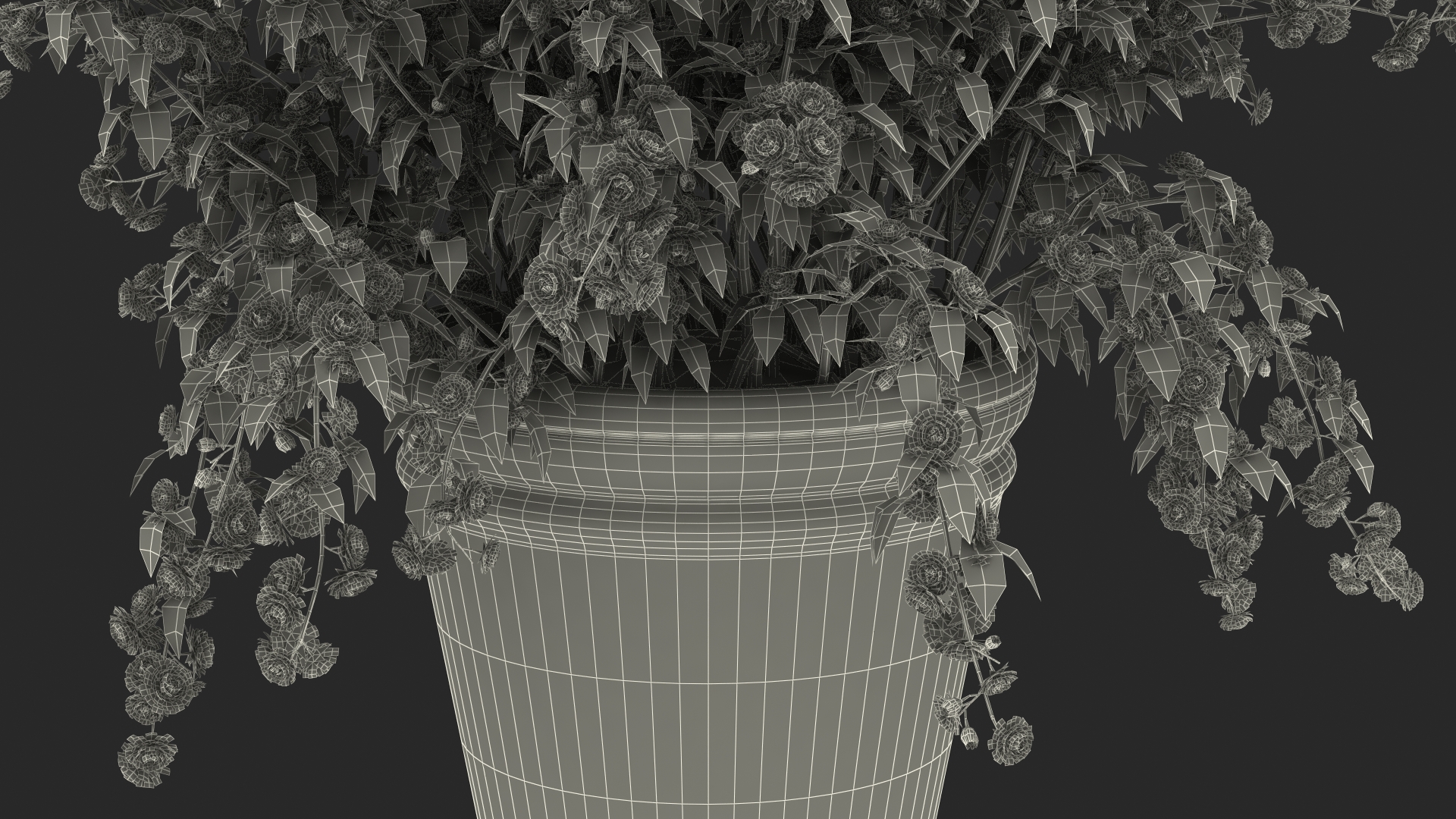 Japanese Kerria in Flower Pot 3D model