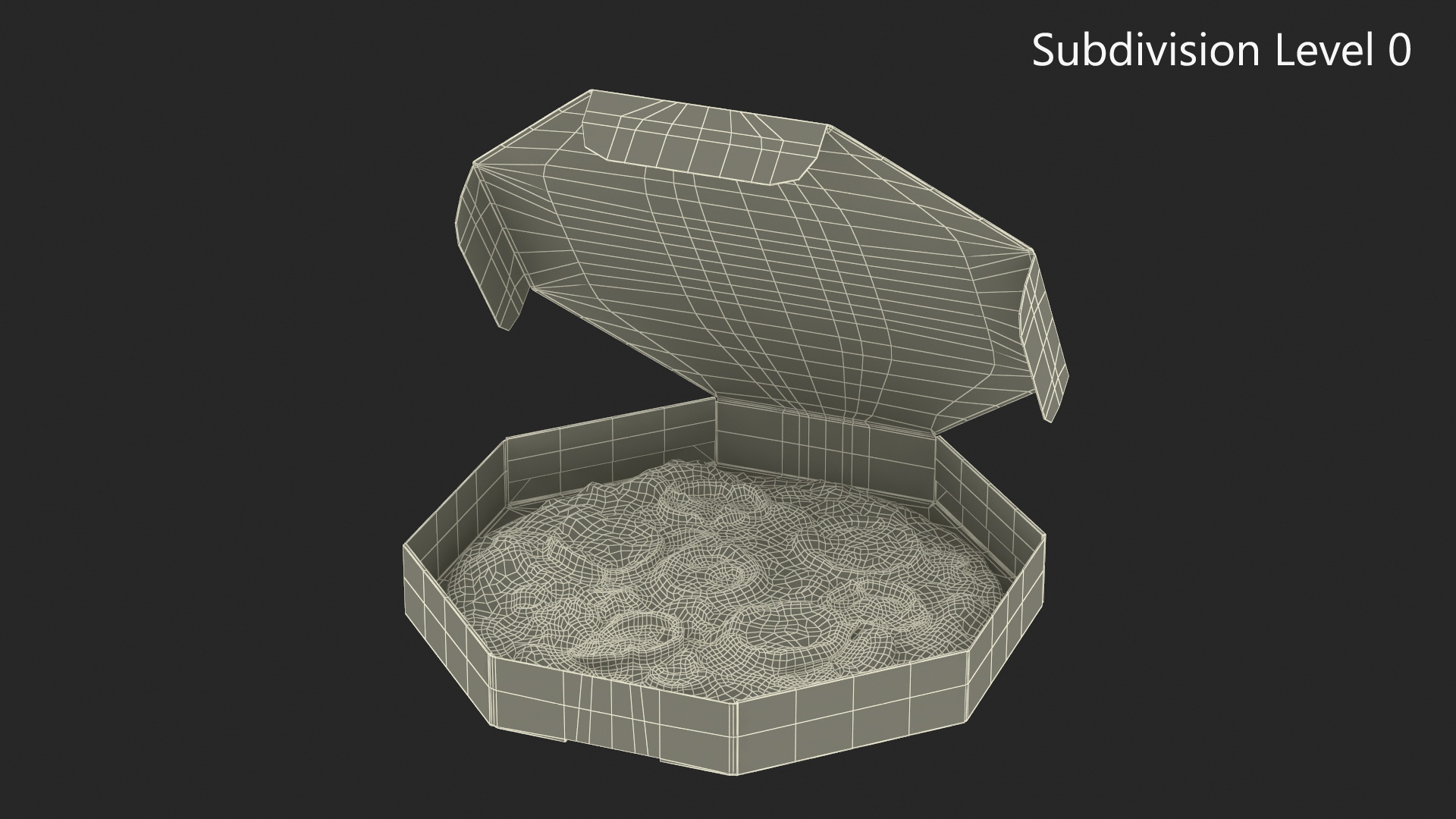 Octagonal Pizza Box with Pizza Rigged 3D