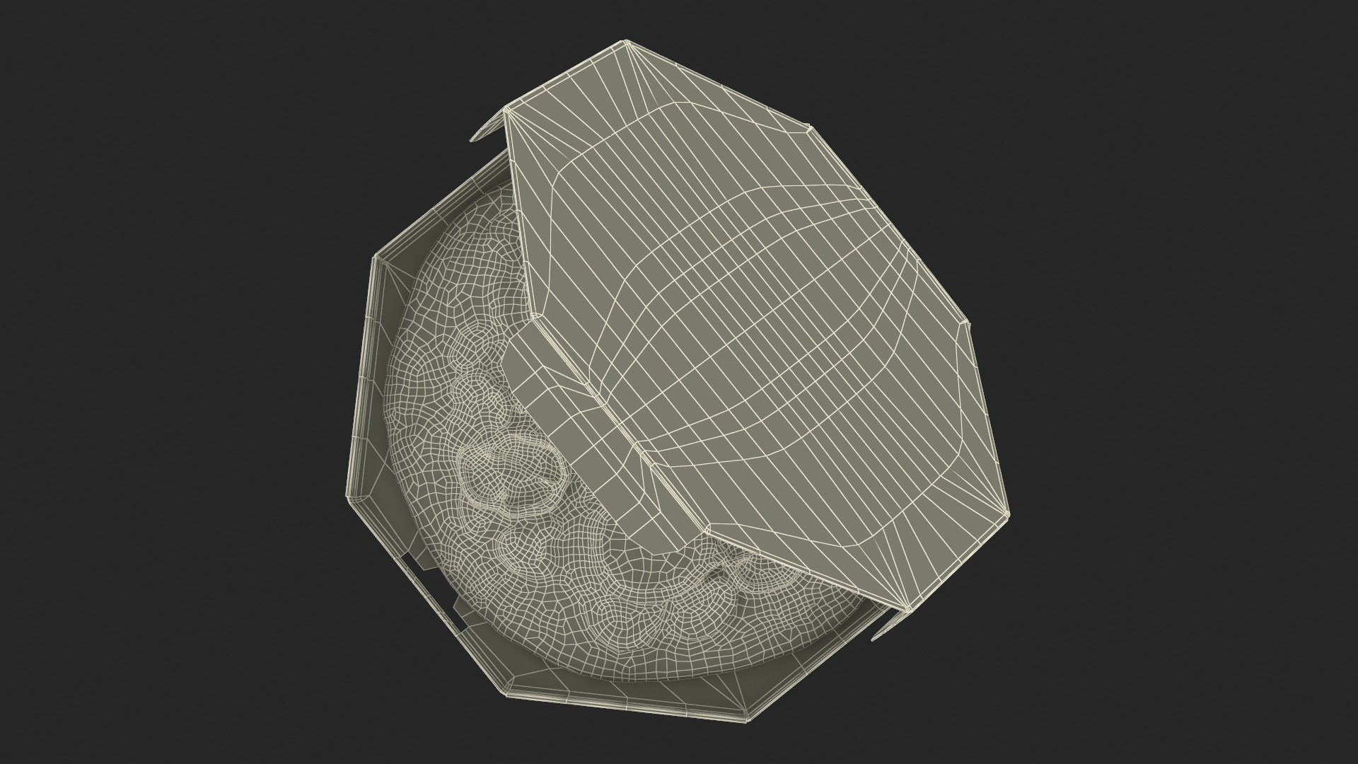 Octagonal Pizza Box with Pizza Rigged 3D
