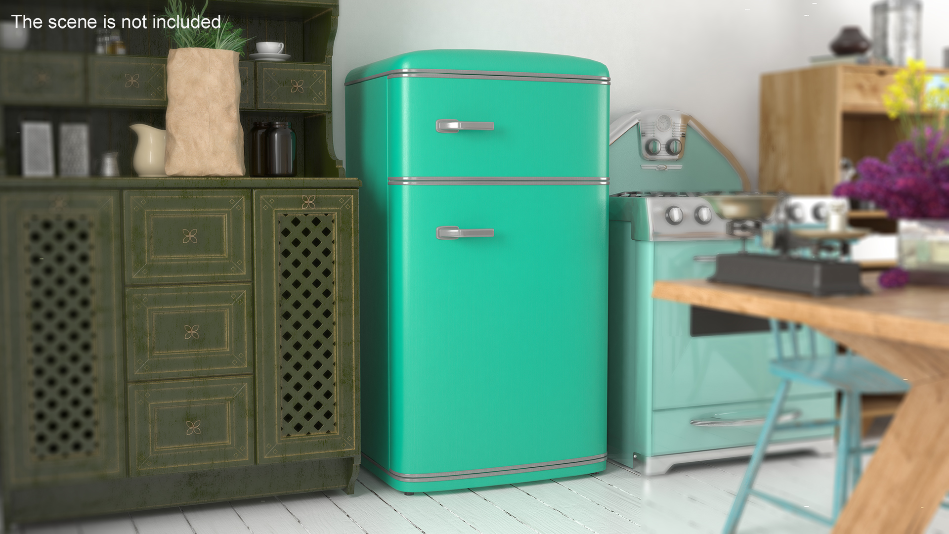 Retro Original Green Fridge 3D