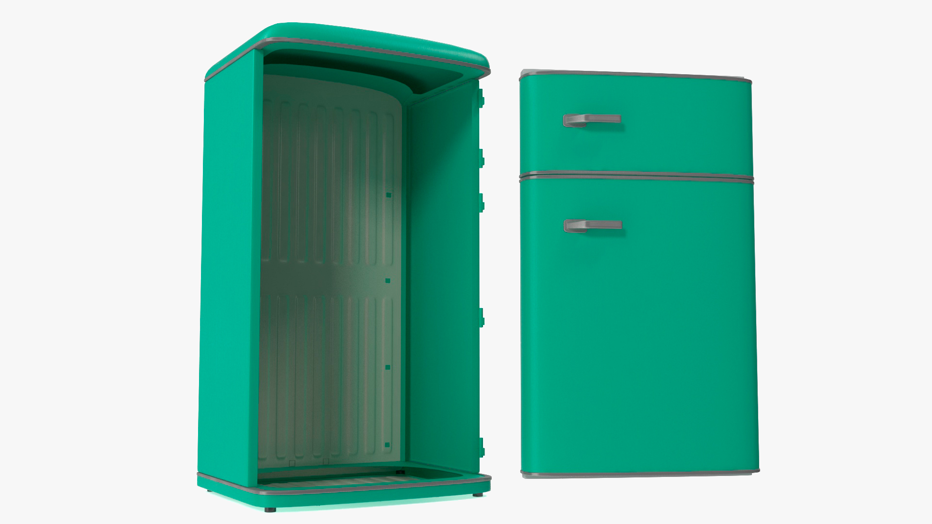 Retro Original Green Fridge 3D
