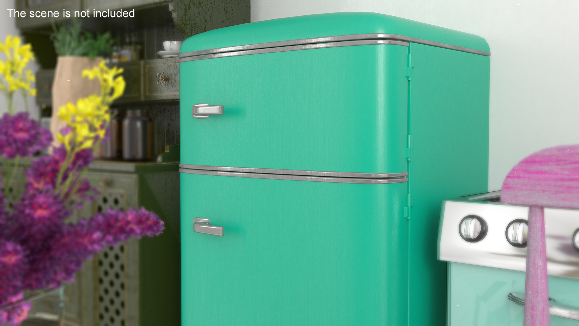 Retro Original Green Fridge 3D