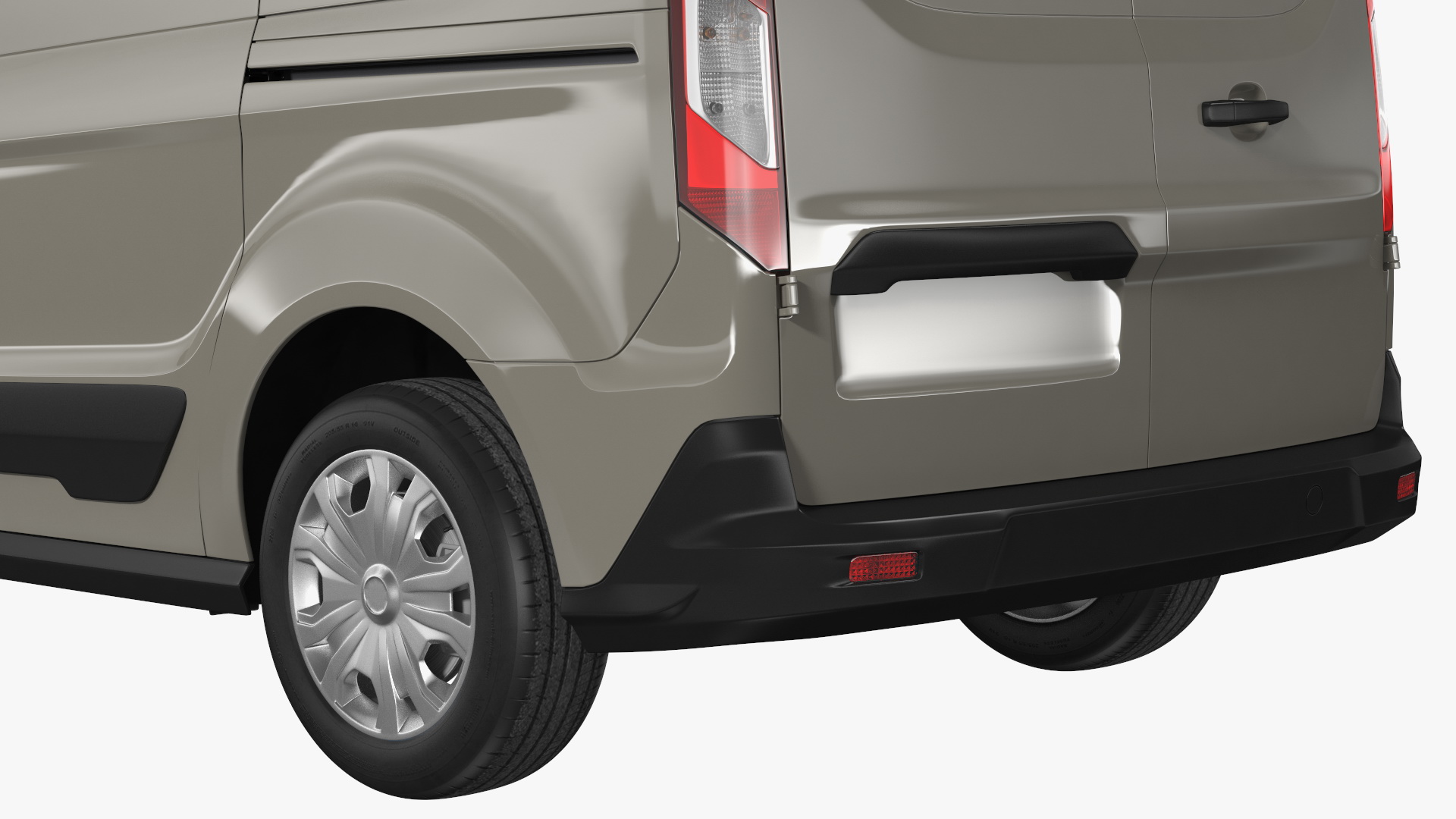 Cargo Van Barn Doors Gray Rigged 3D