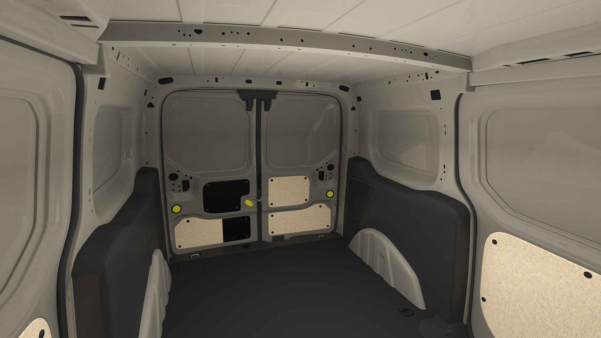 Cargo Van Barn Doors Gray Rigged 3D