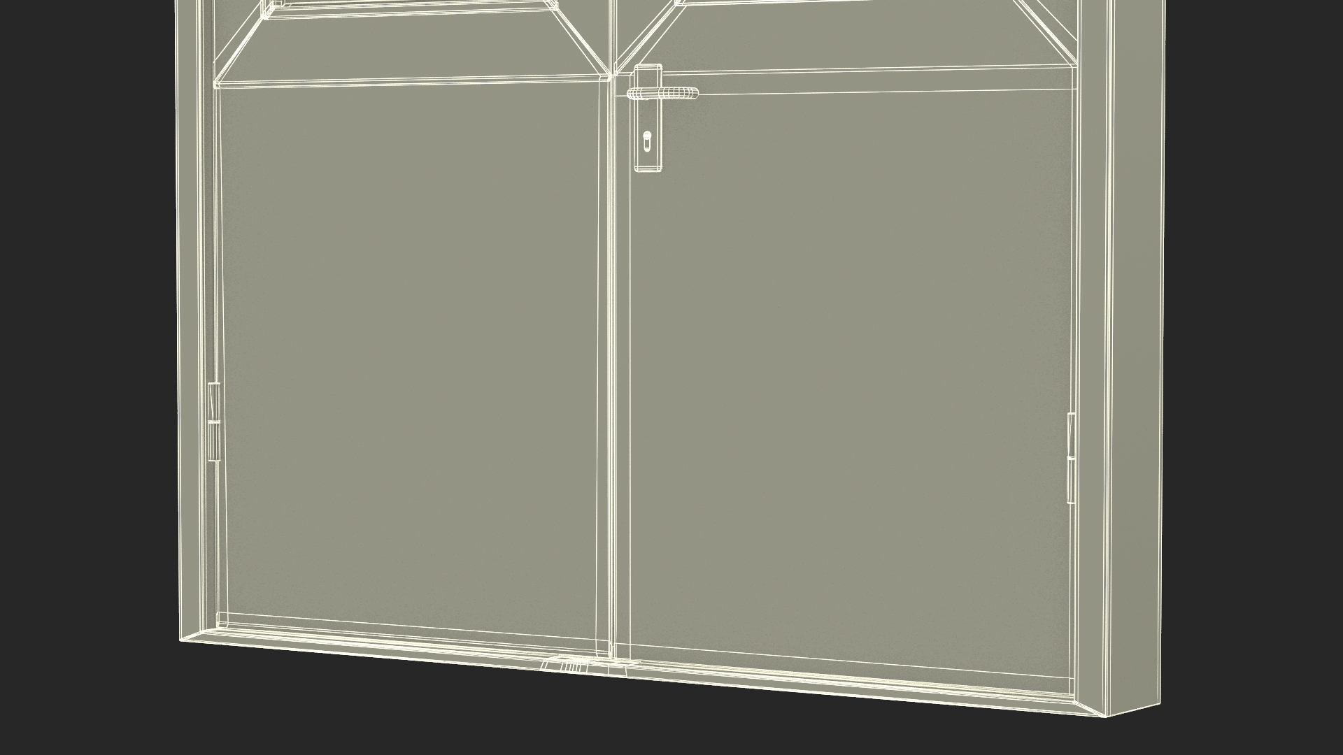 Double Fire Exit Doors with Panic Bar 3D