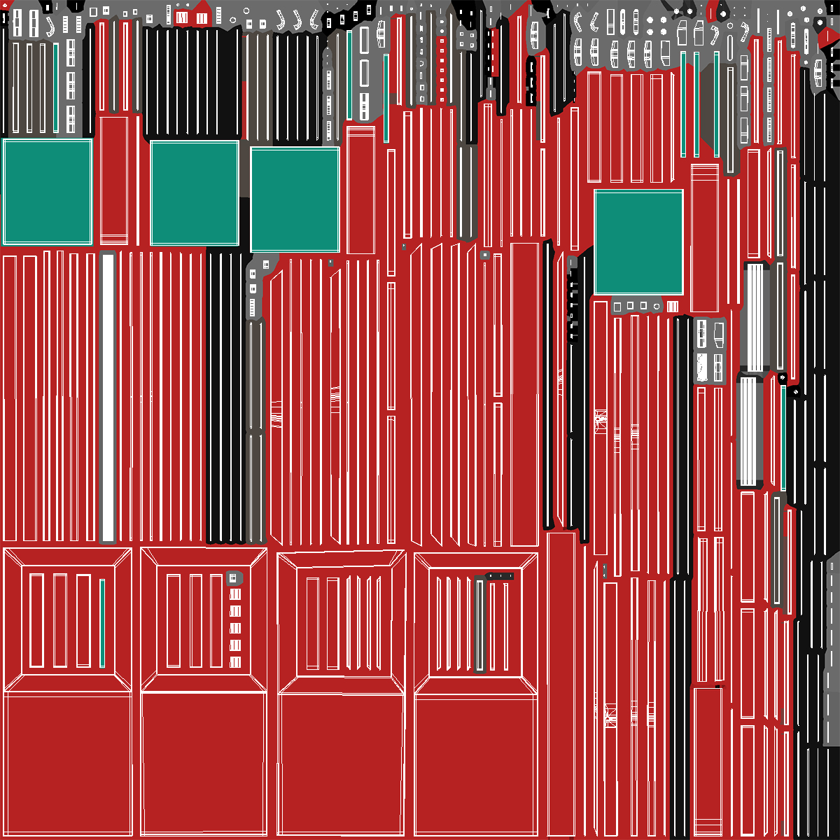 Double Fire Exit Doors with Panic Bar 3D