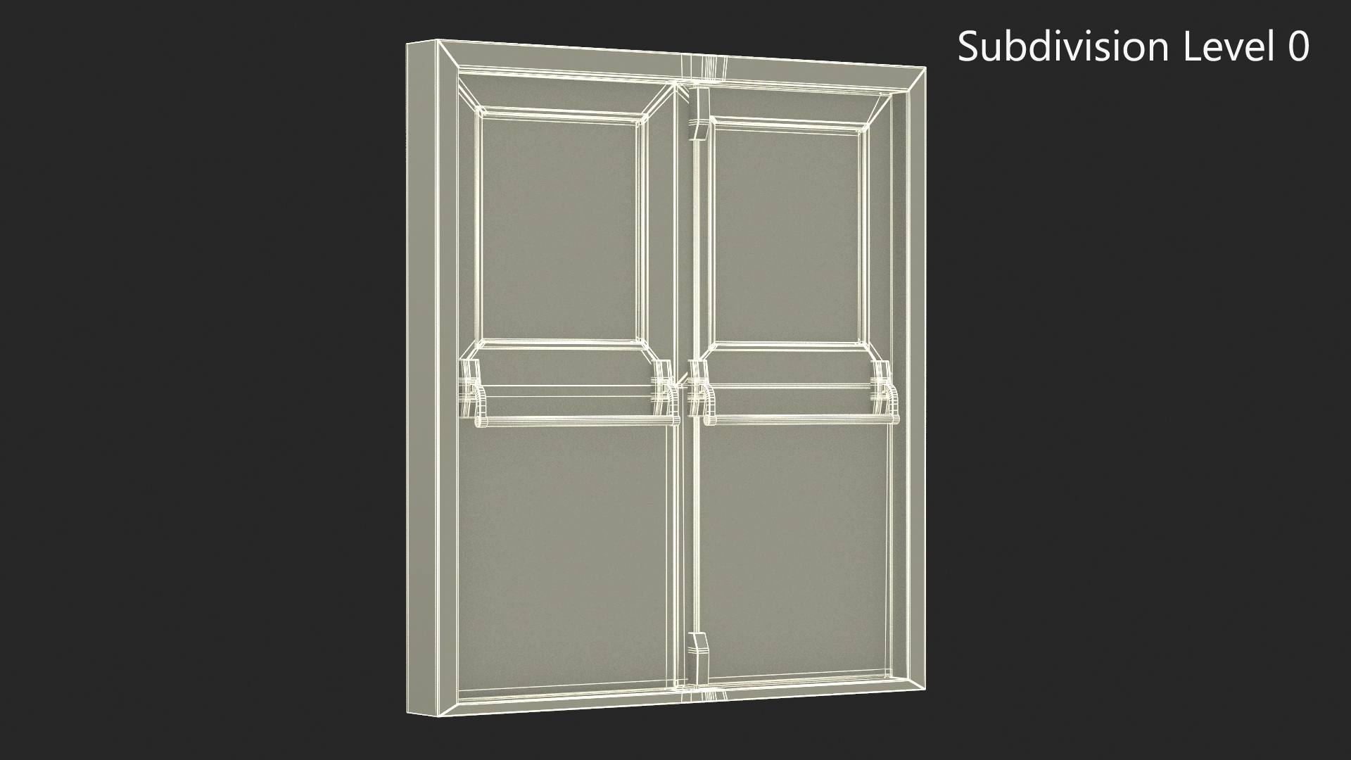 Double Fire Exit Doors with Panic Bar 3D