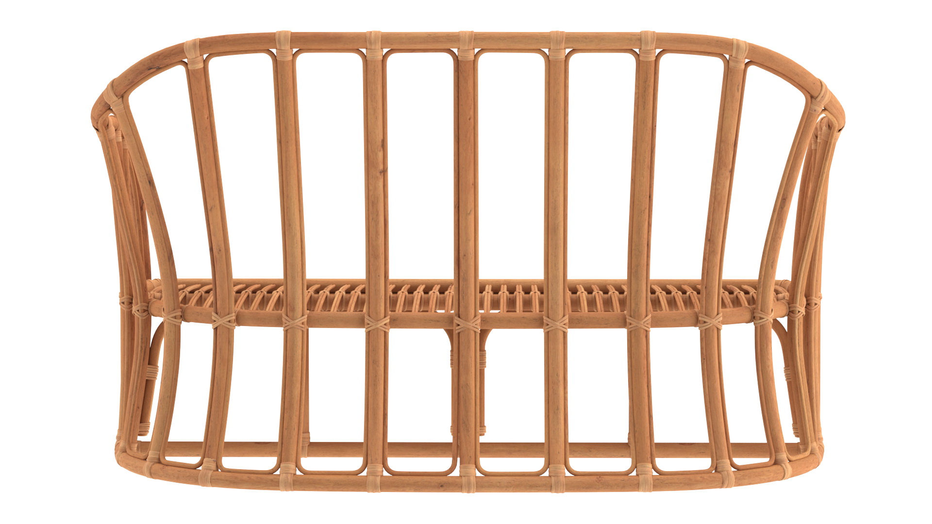 Vintage Rattan Sofa 3D model
