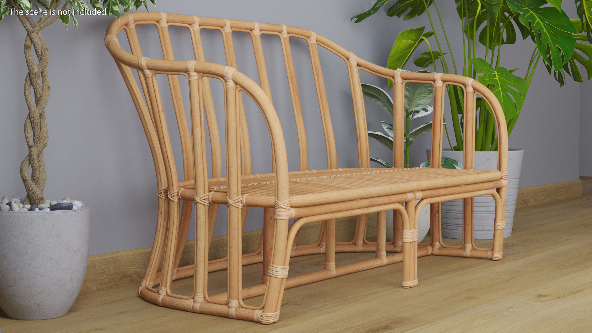 Vintage Rattan Sofa 3D model