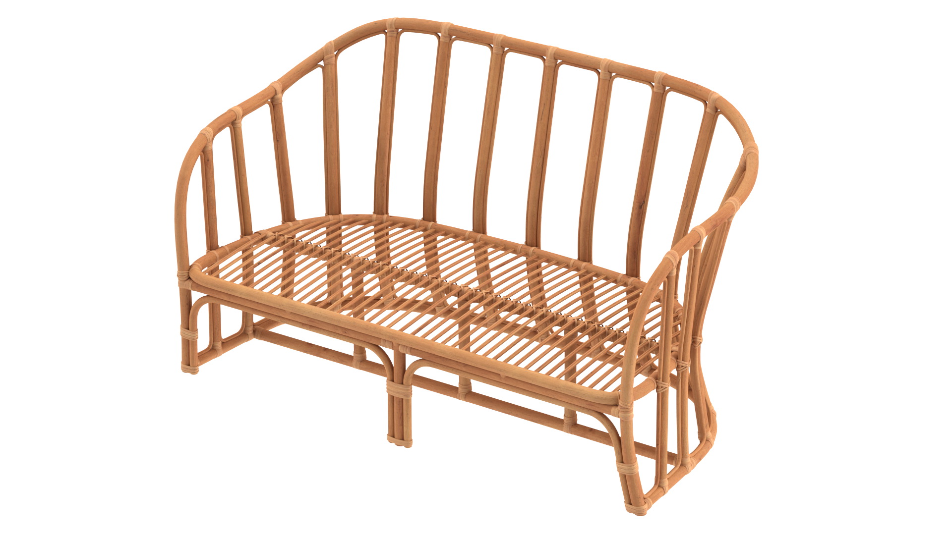 Vintage Rattan Sofa 3D model