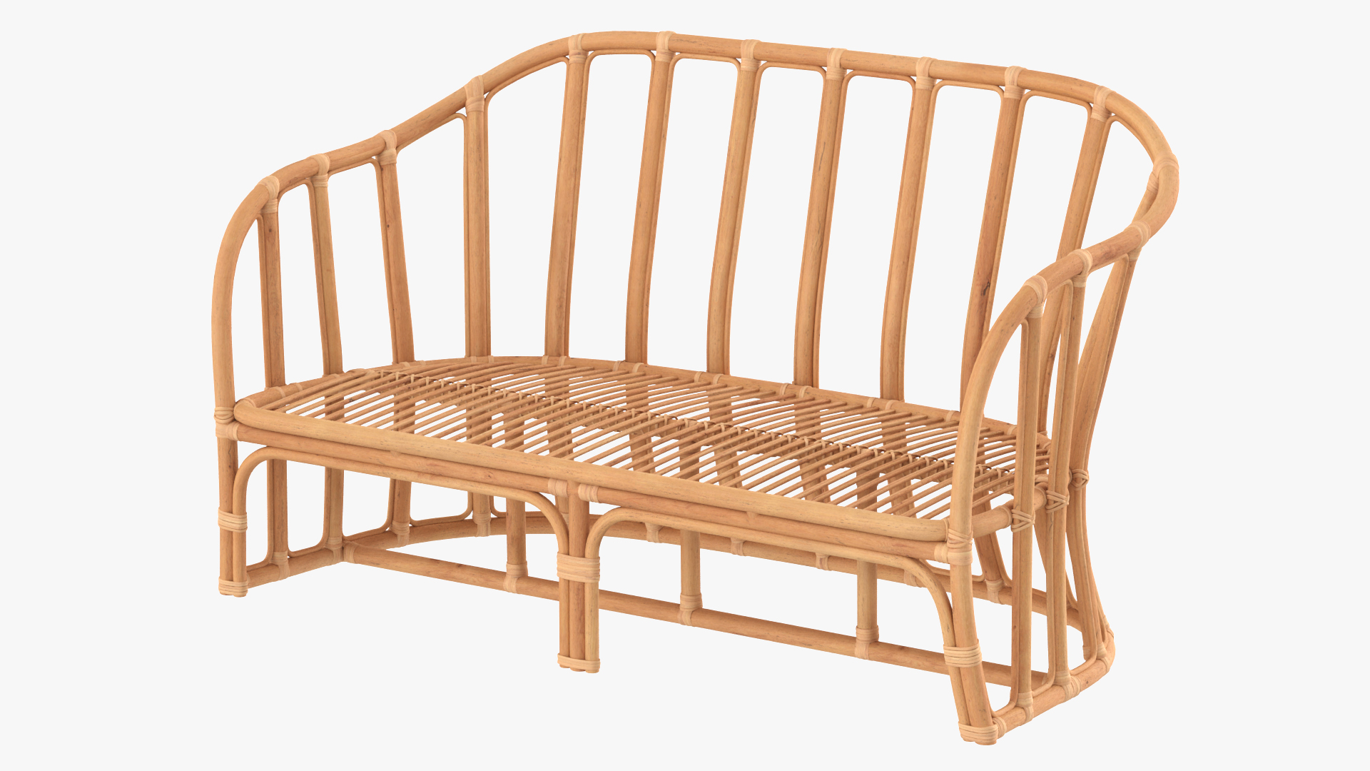 Vintage Rattan Sofa 3D model