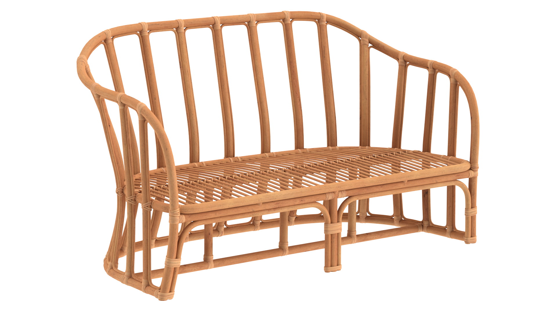 Vintage Rattan Sofa 3D model