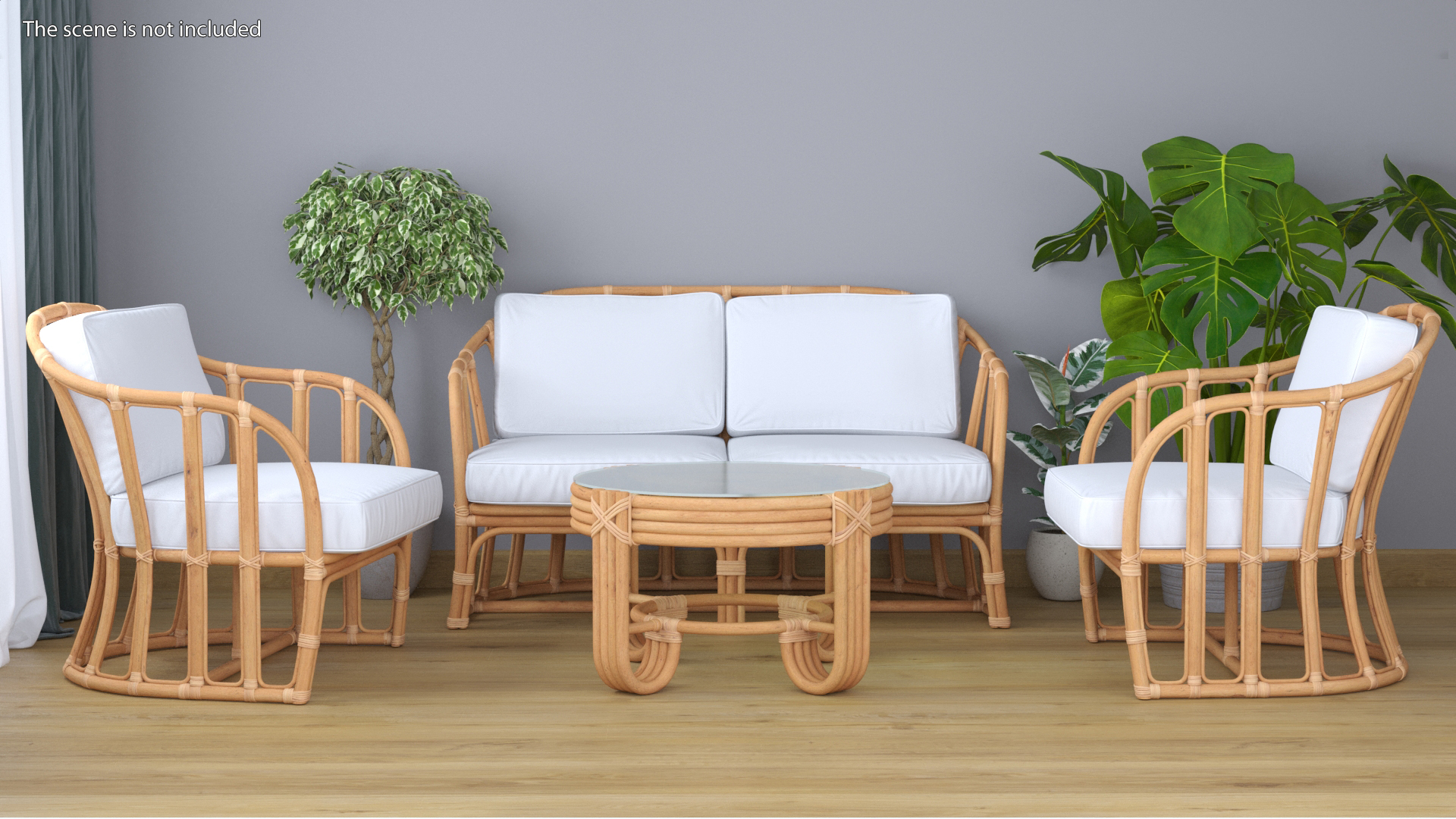 Vintage Rattan Sofa 3D model