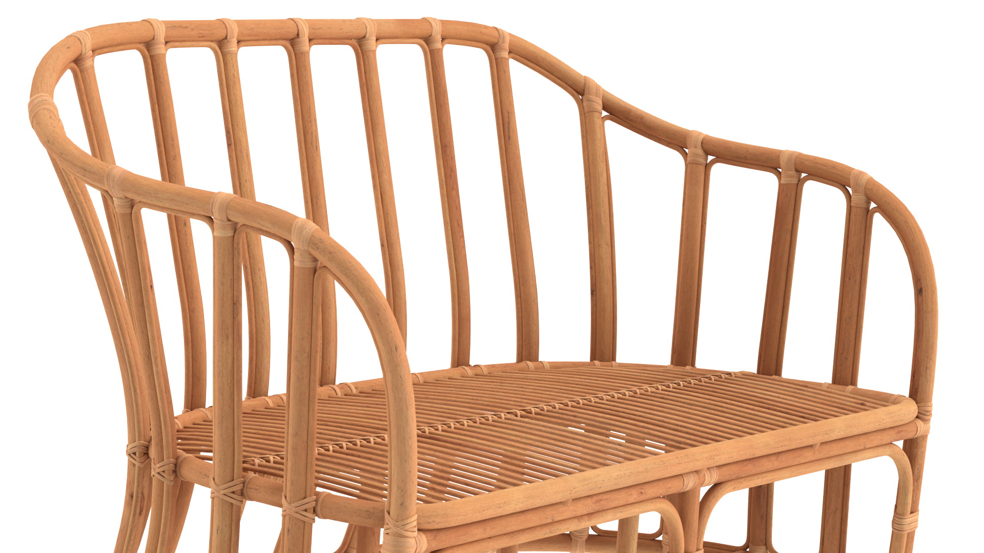 Vintage Rattan Sofa 3D model
