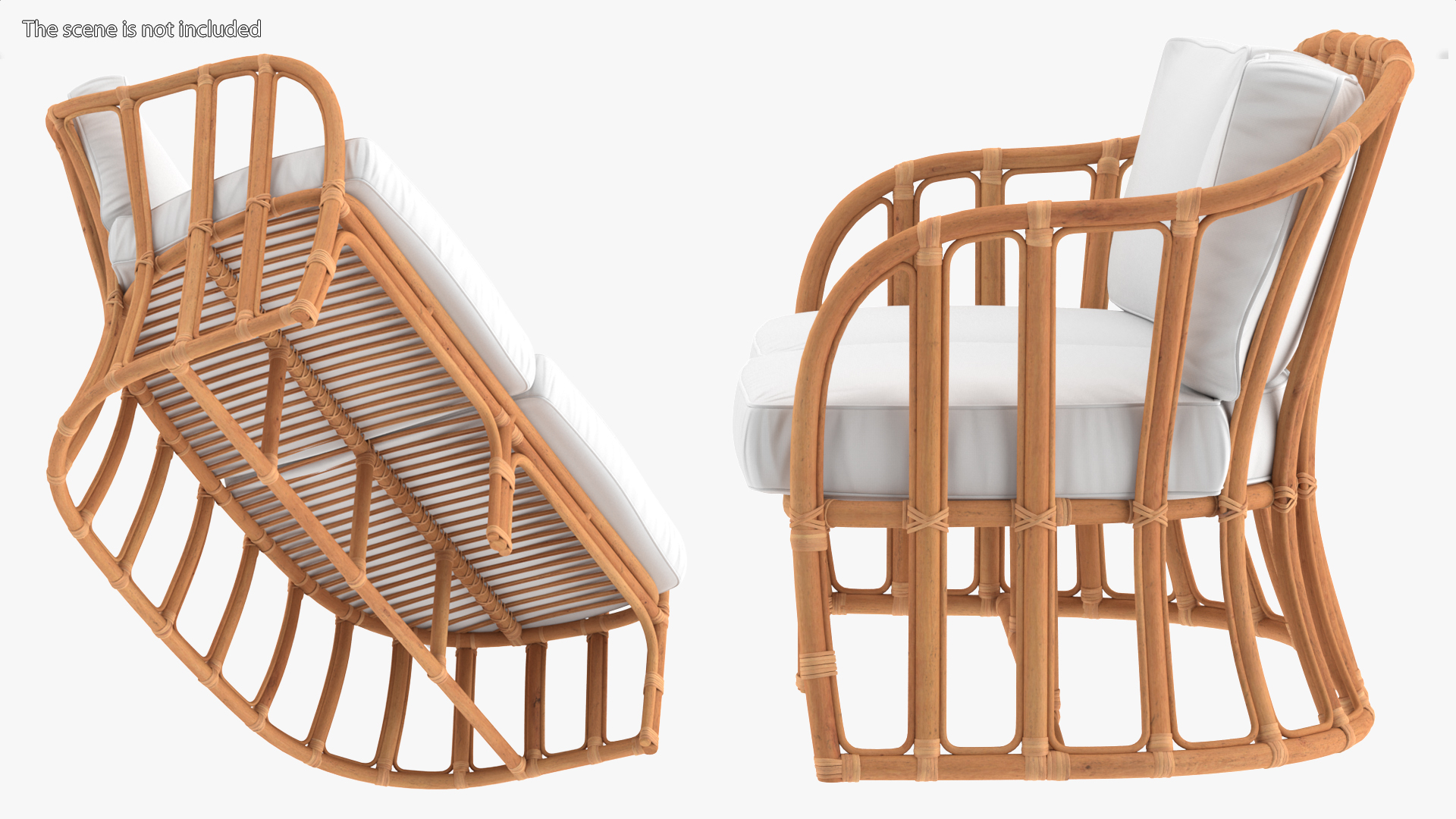 Vintage Rattan Sofa 3D model