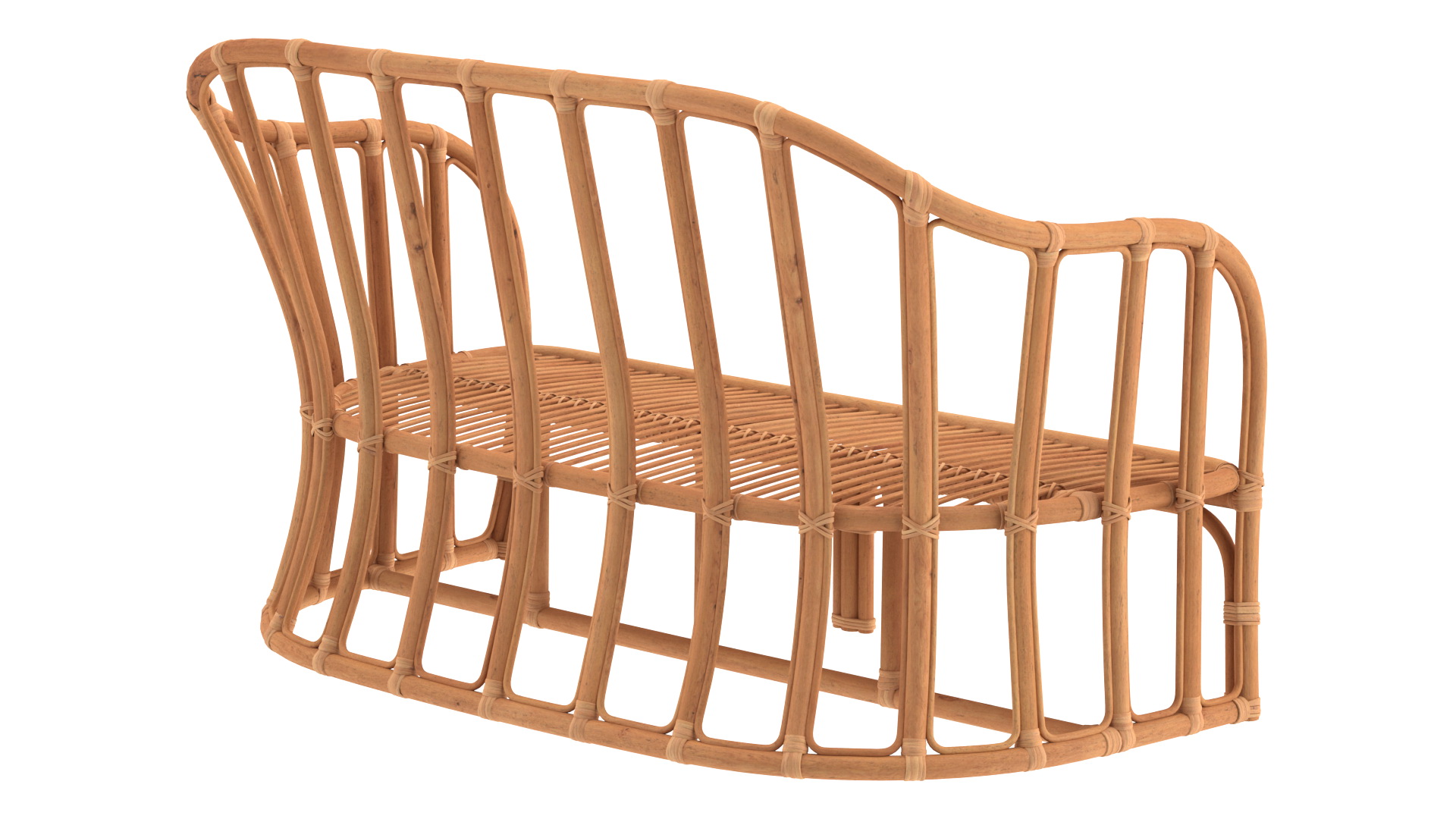 Vintage Rattan Sofa 3D model