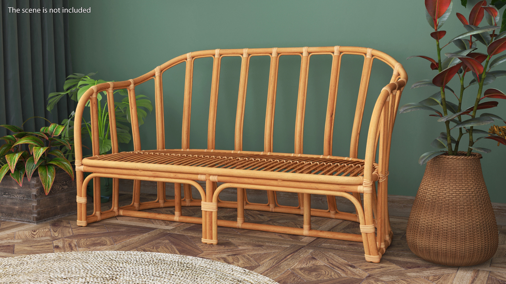 Vintage Rattan Sofa 3D model