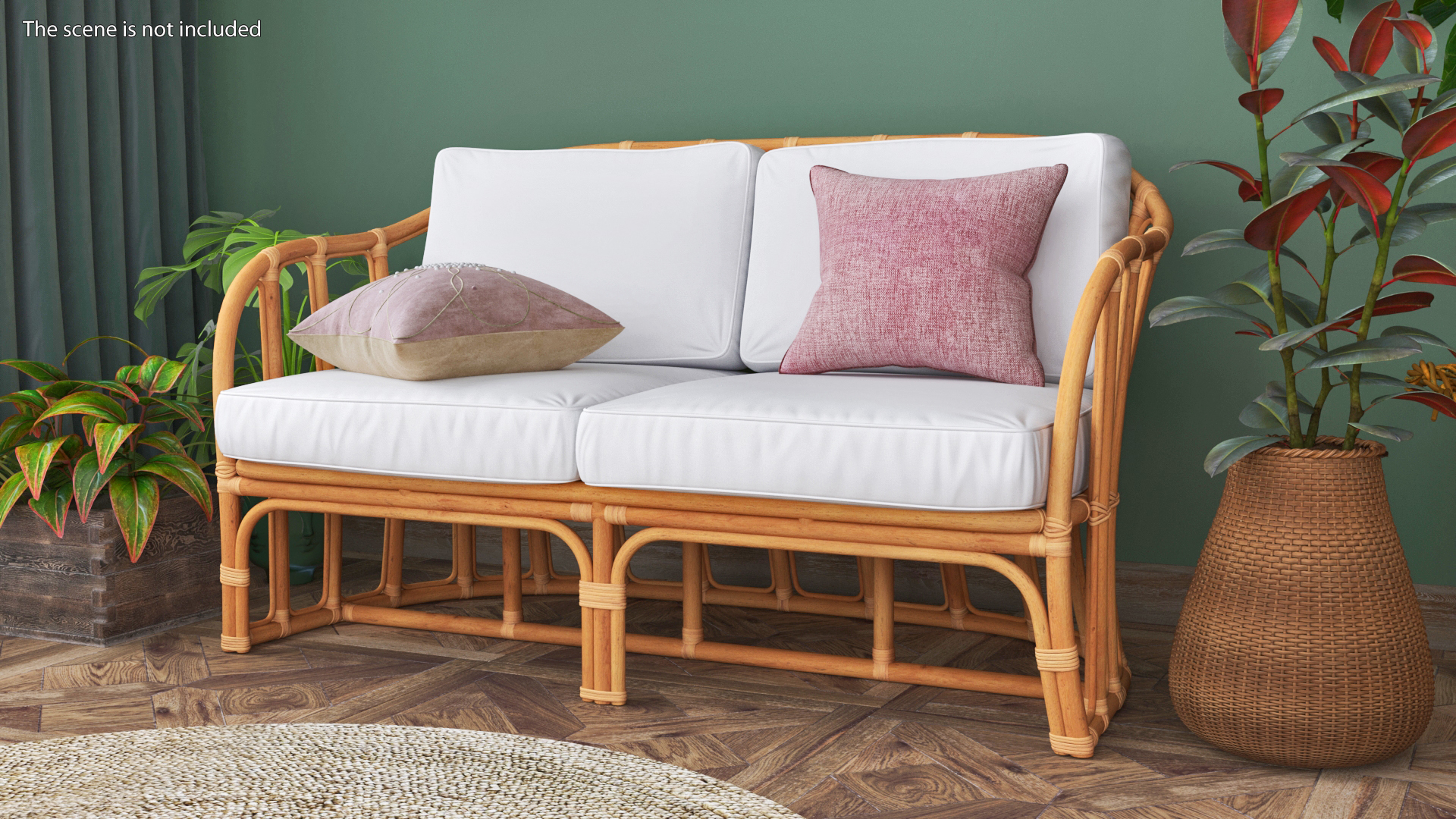 Vintage Rattan Sofa 3D model
