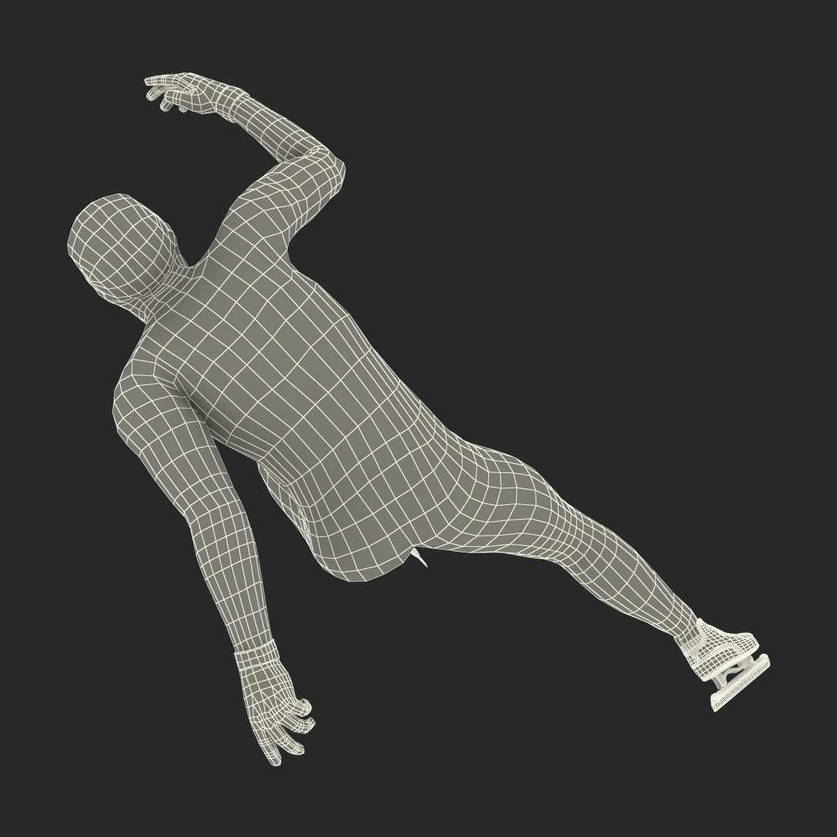 Speed Skater Pose 2 3D model
