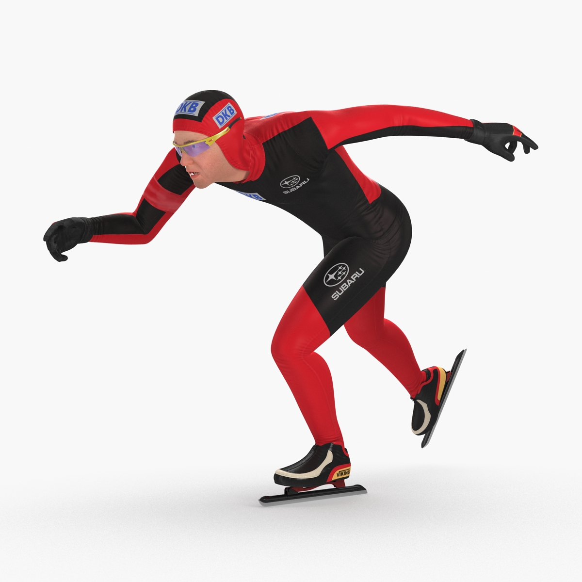 Speed Skater Pose 2 3D model