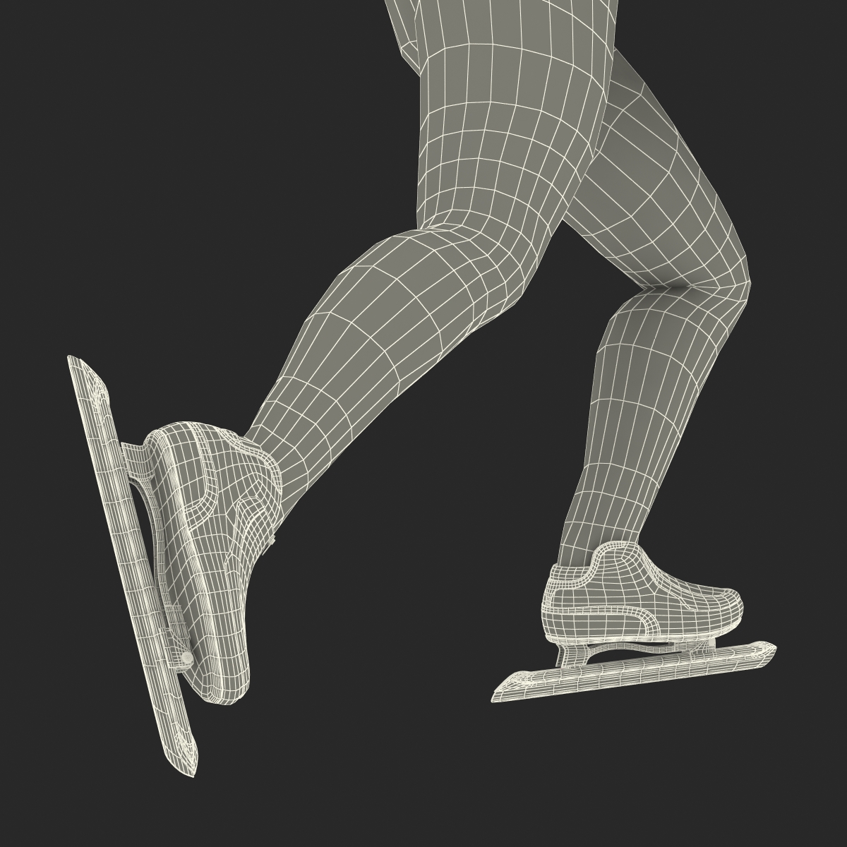 Speed Skater Pose 2 3D model