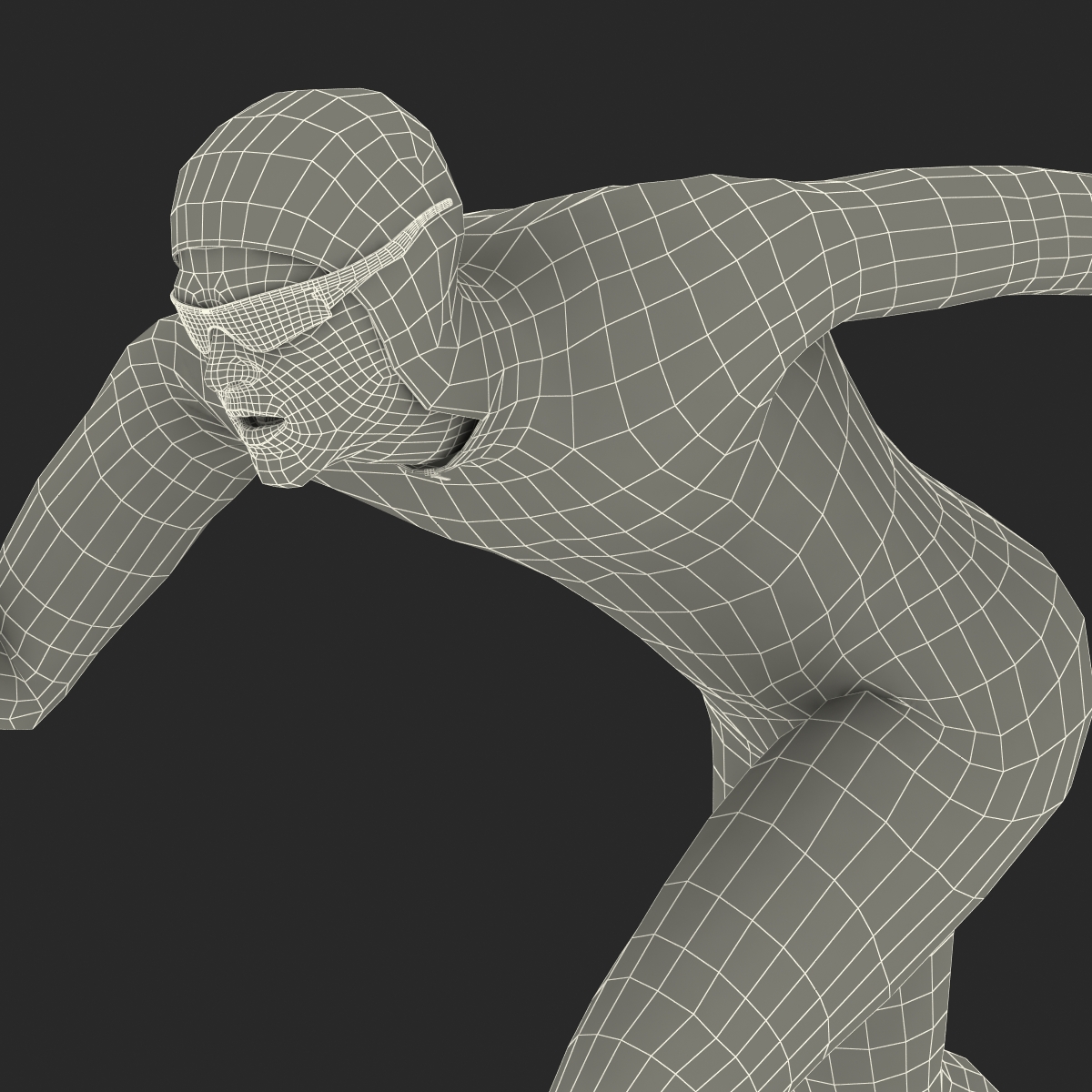 Speed Skater Pose 2 3D model