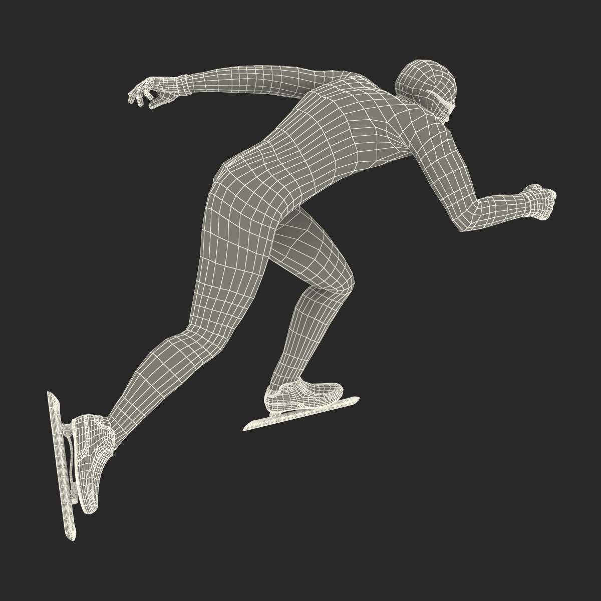 Speed Skater Pose 2 3D model