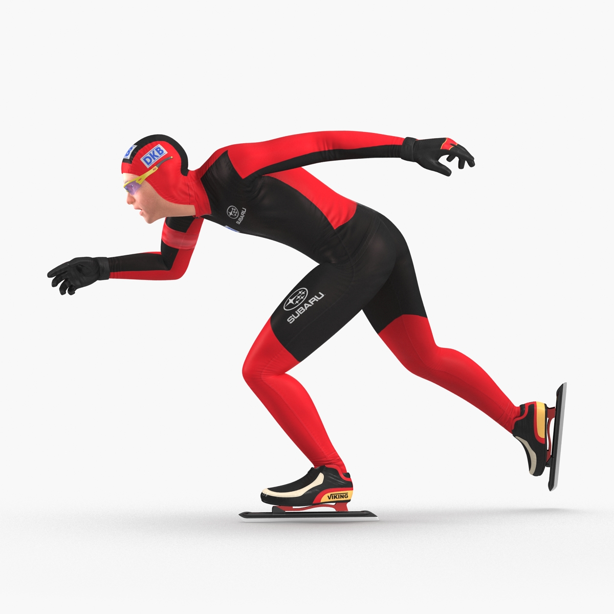 Speed Skater Pose 2 3D model