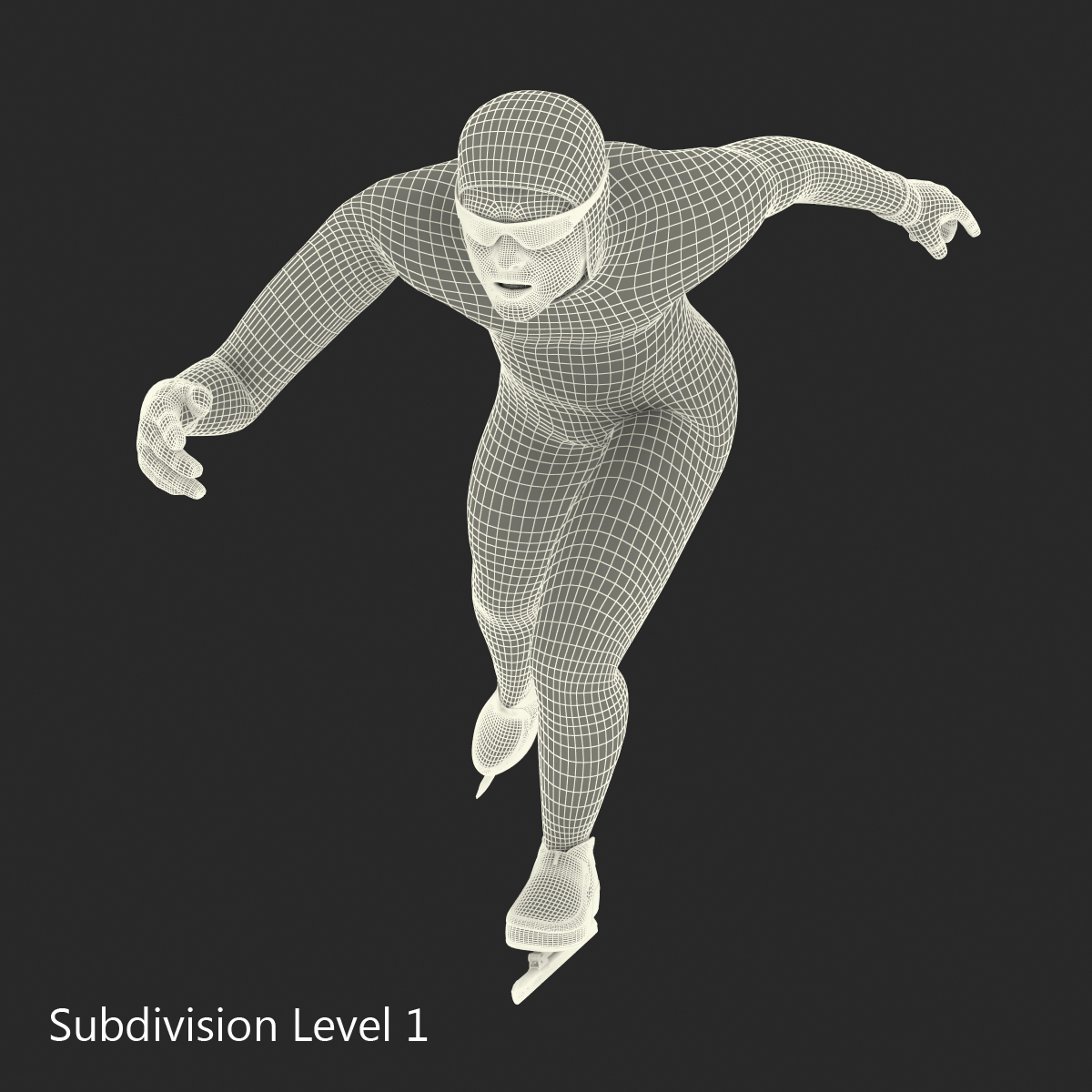 Speed Skater Pose 2 3D model