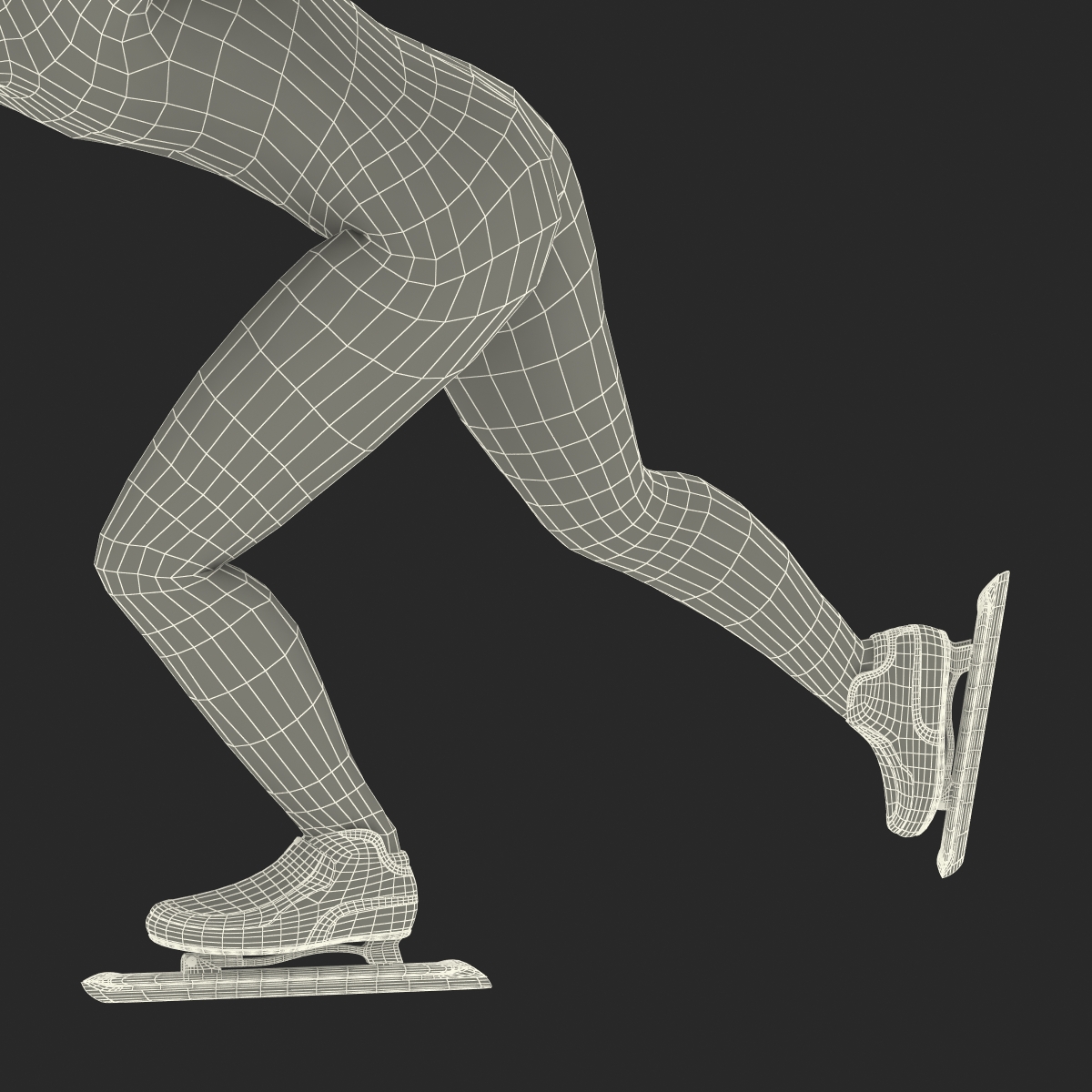 Speed Skater Pose 2 3D model