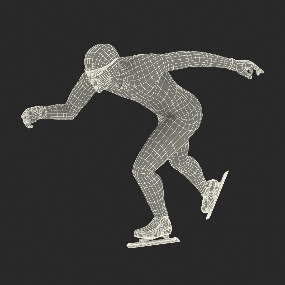 Speed Skater Pose 2 3D model