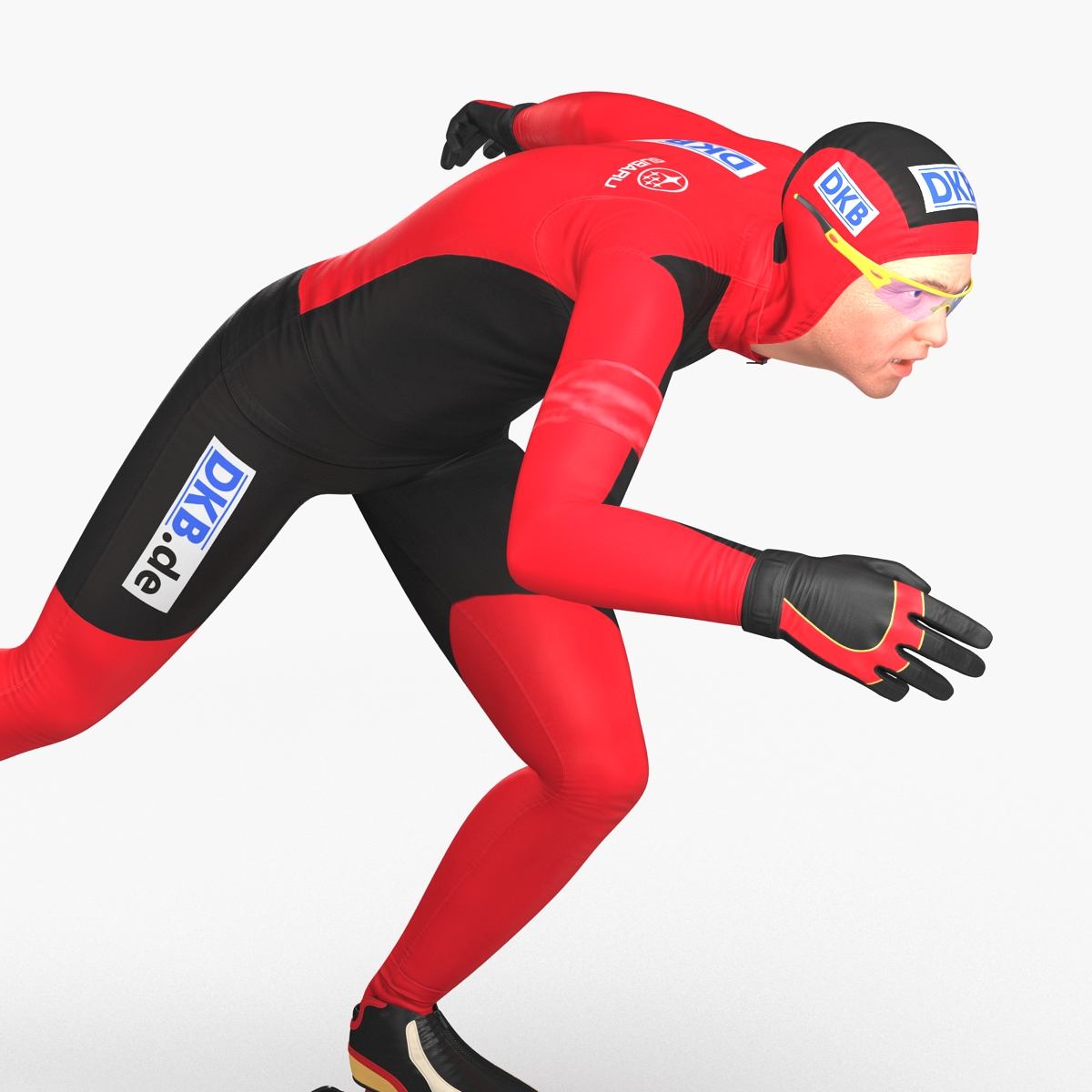 Speed Skater Pose 2 3D model