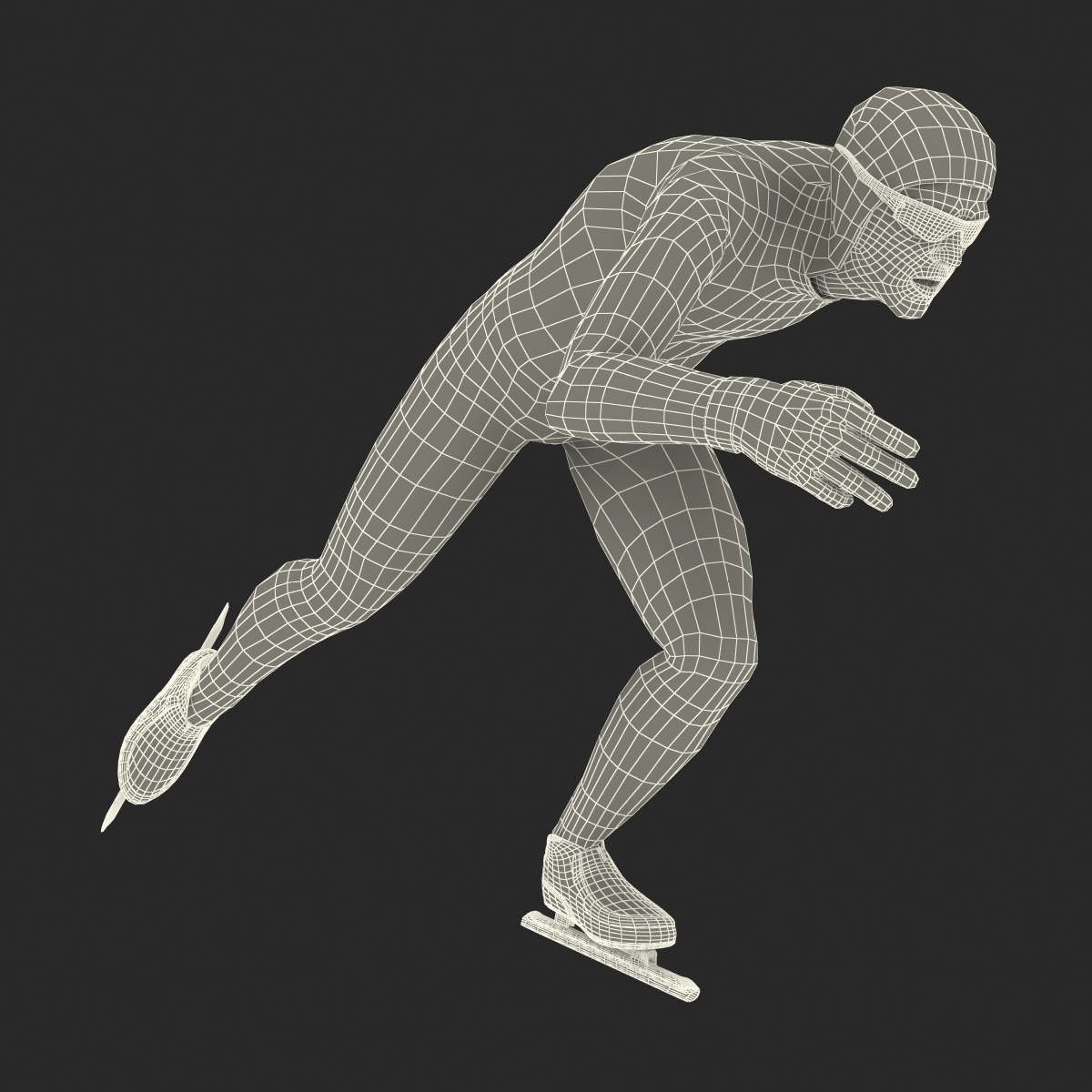 Speed Skater Pose 2 3D model