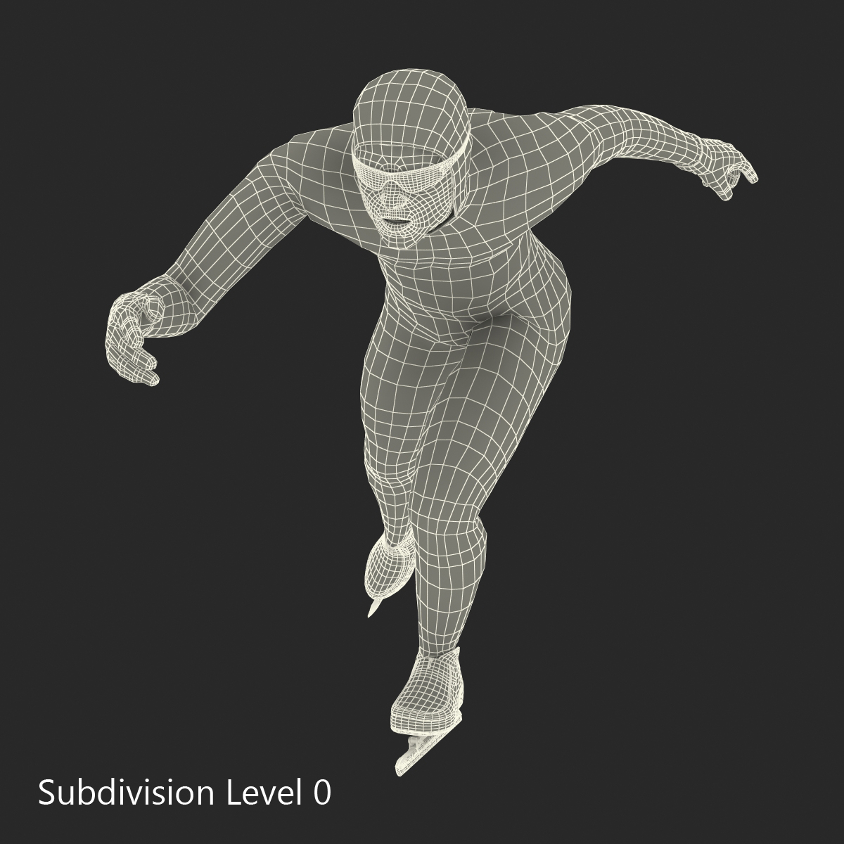 Speed Skater Pose 2 3D model