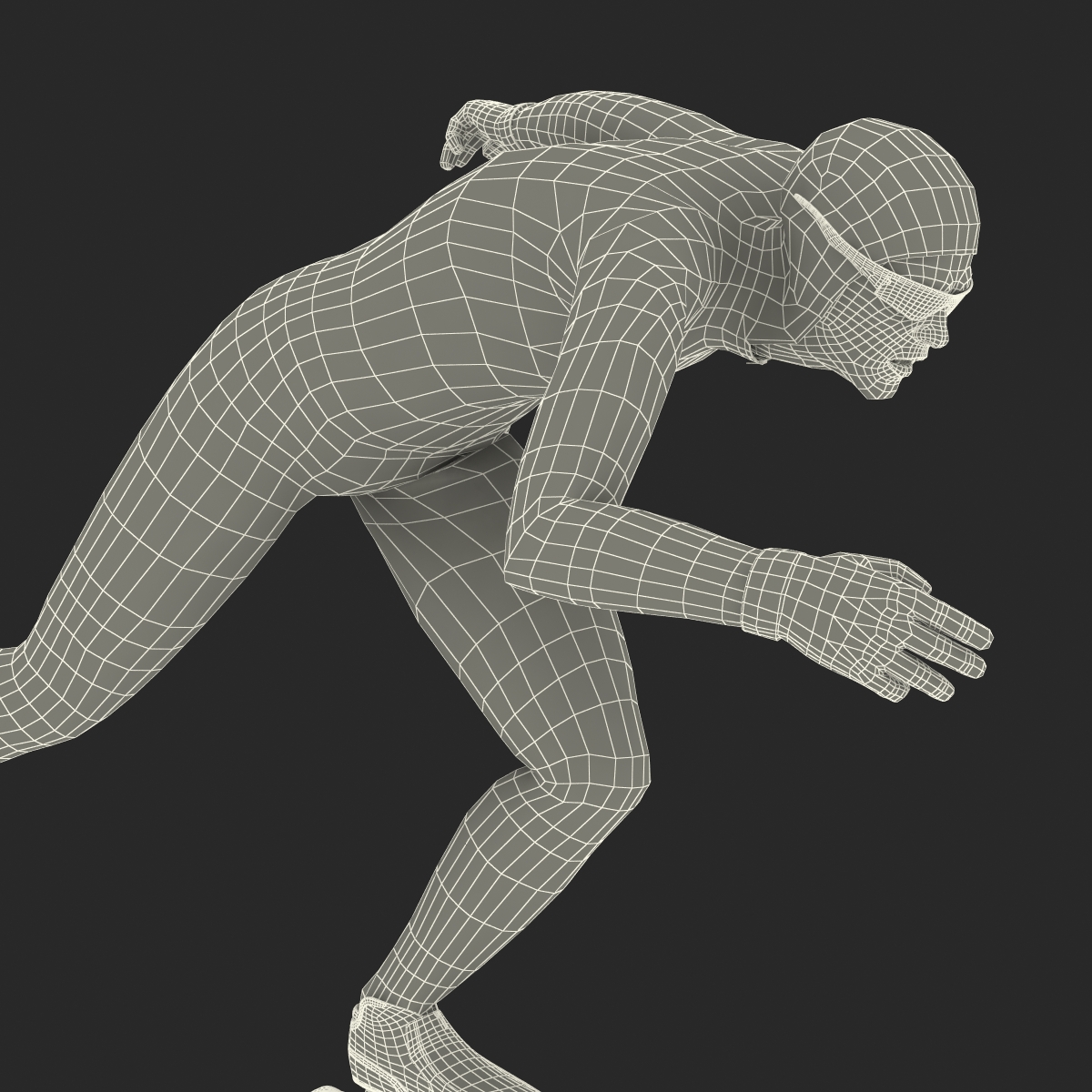 Speed Skater Pose 2 3D model