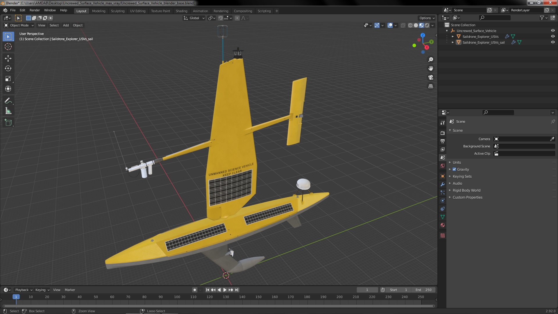 Uncrewed Surface Vehicle 3D model