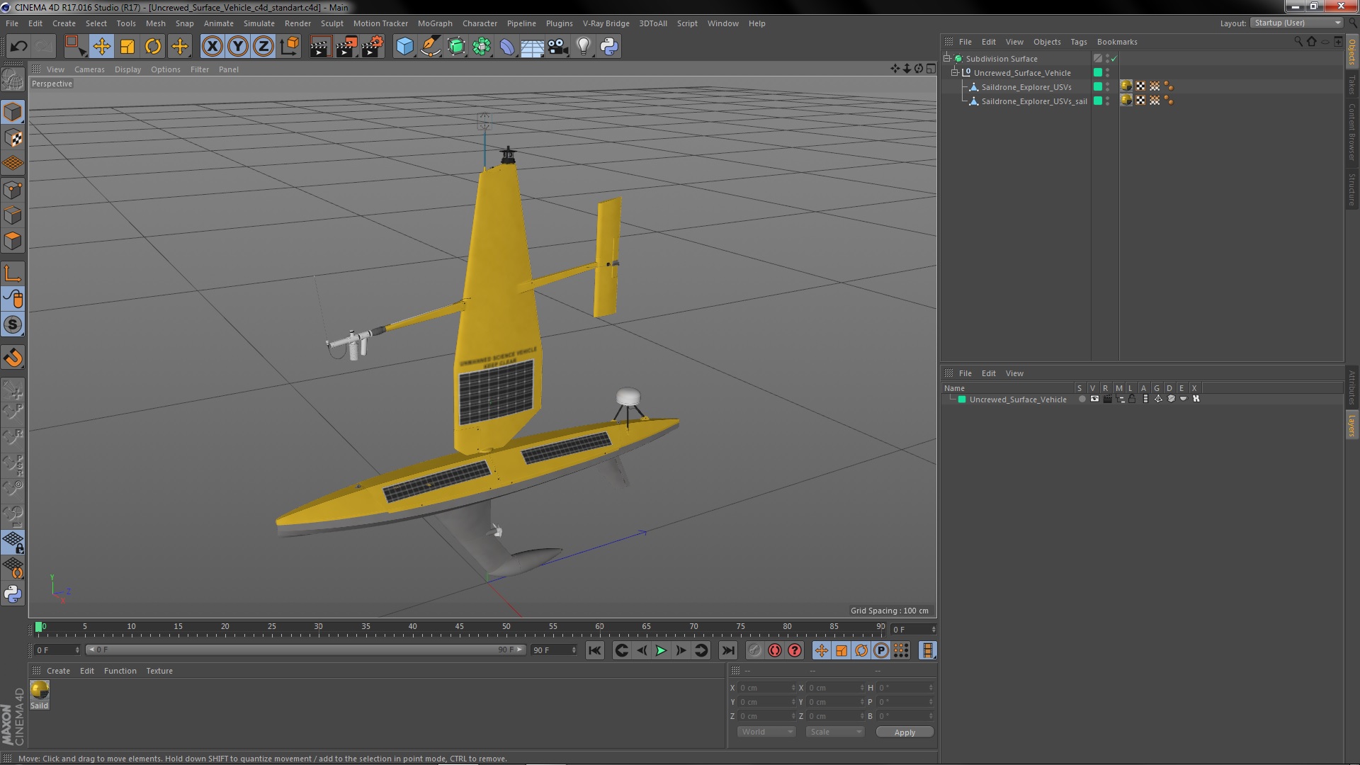 Uncrewed Surface Vehicle 3D model