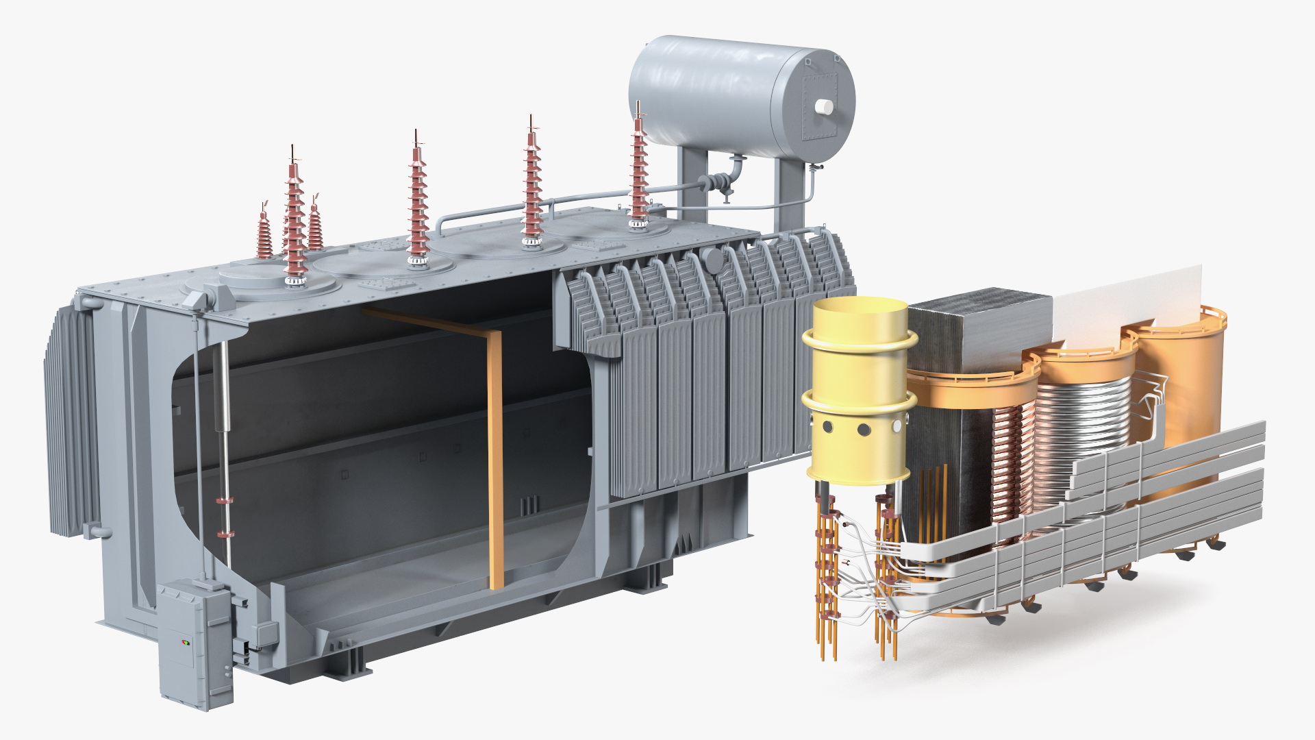 3D Electrical Transformer Inner Construction