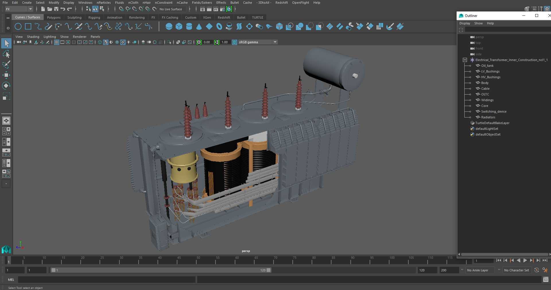 3D Electrical Transformer Inner Construction