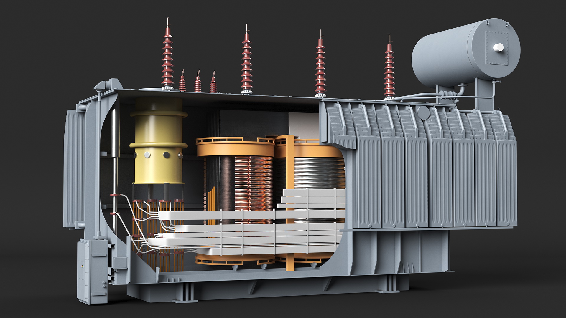 3D Electrical Transformer Inner Construction