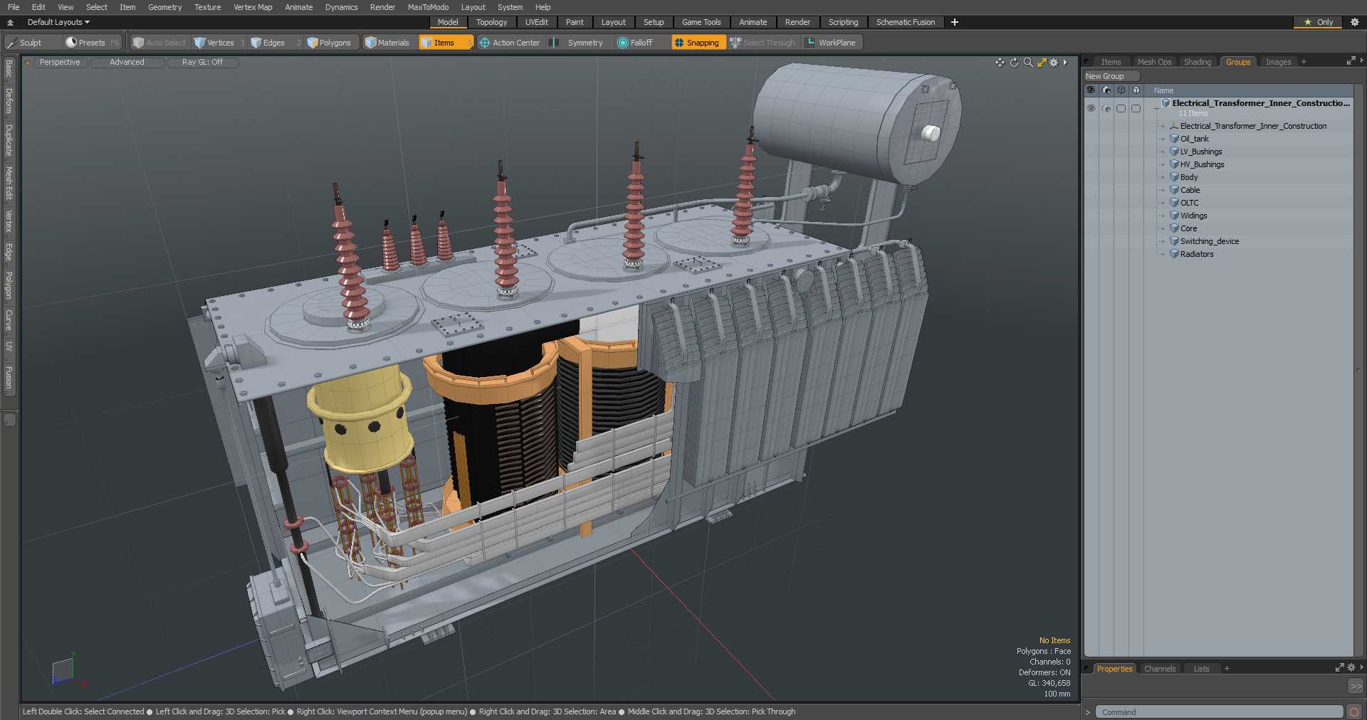 3D Electrical Transformer Inner Construction
