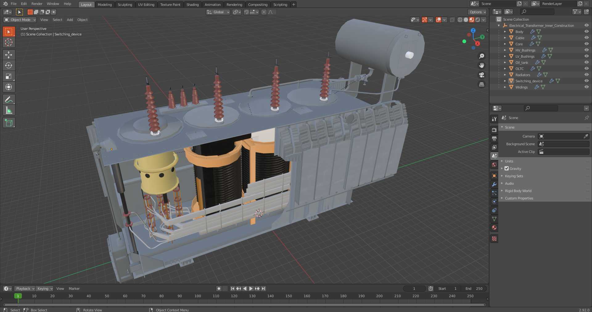 3D Electrical Transformer Inner Construction