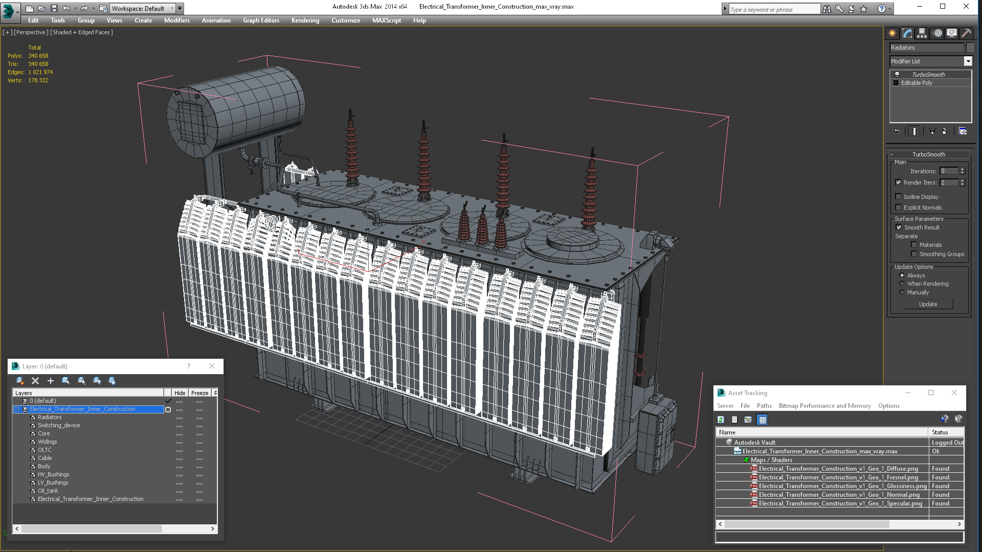 3D Electrical Transformer Inner Construction